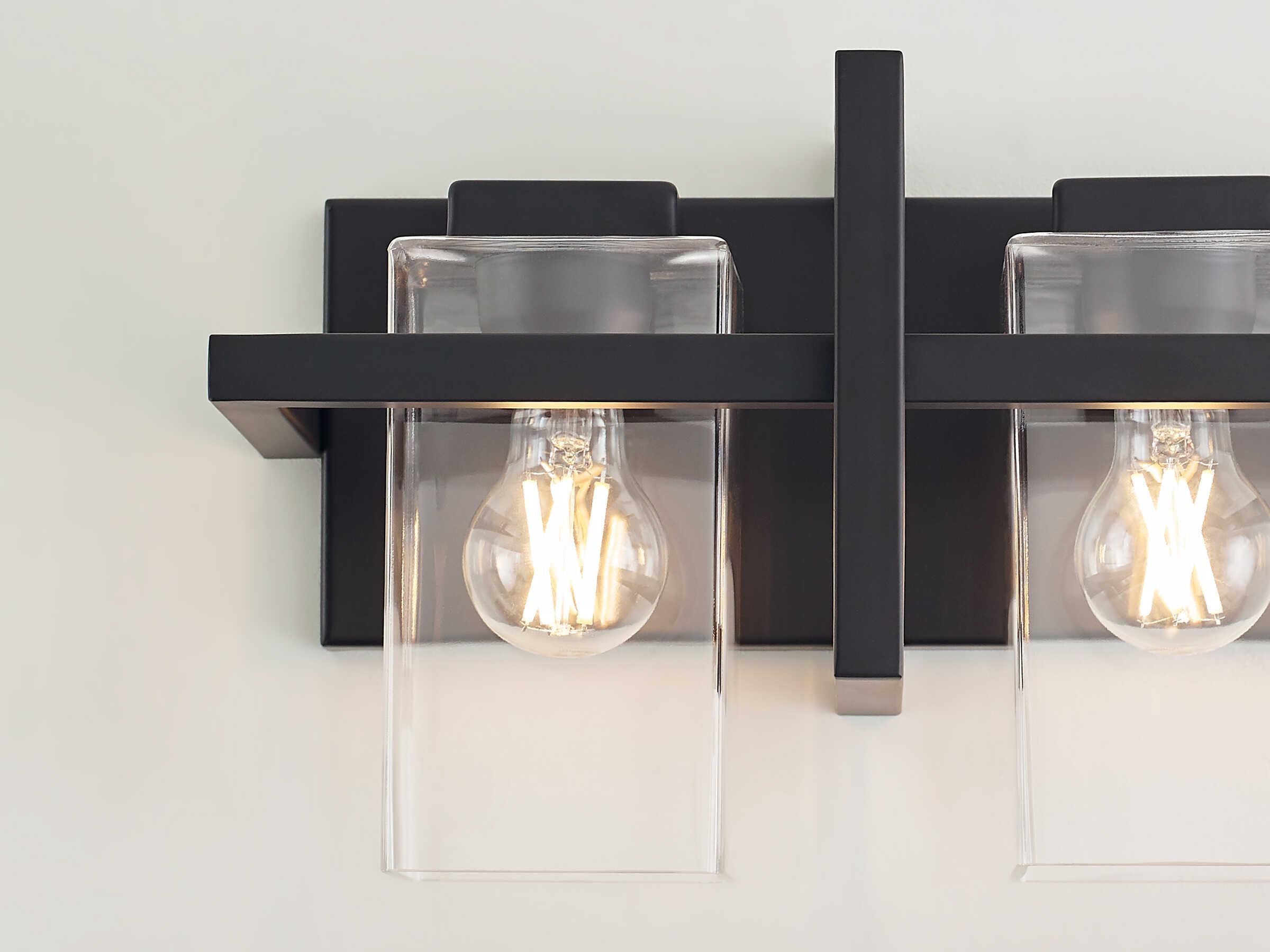 Generation Lighting Mitte 2-Light Midnight Black Glass Vanity Light