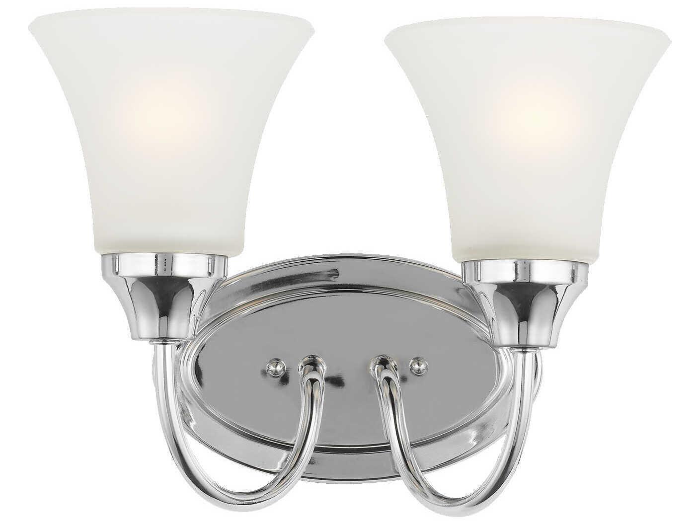 Generation Lighting Holman 2-Light Chrome Glass Vanity Light