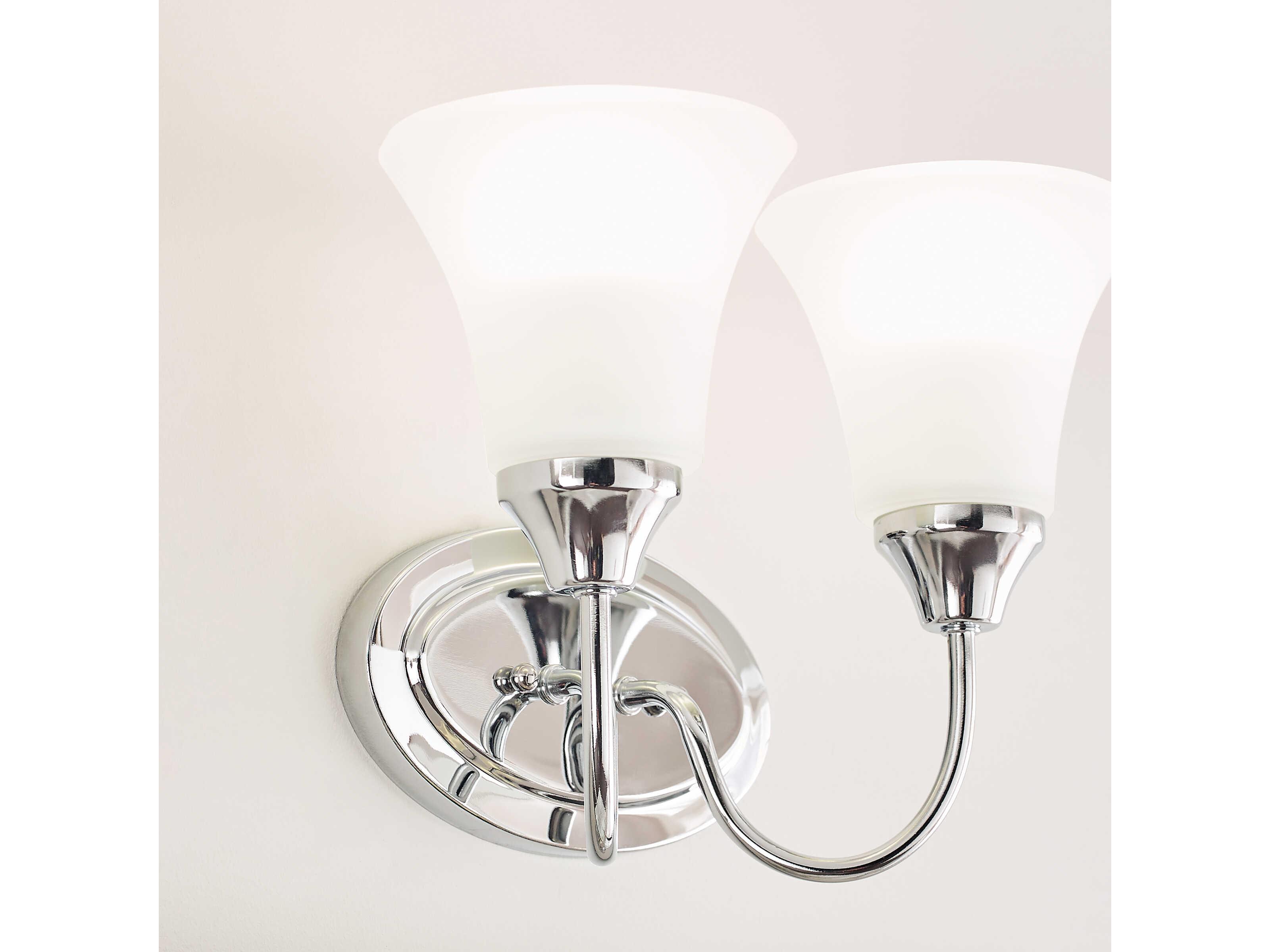 Generation Lighting Holman 2-Light Chrome Glass Vanity Light