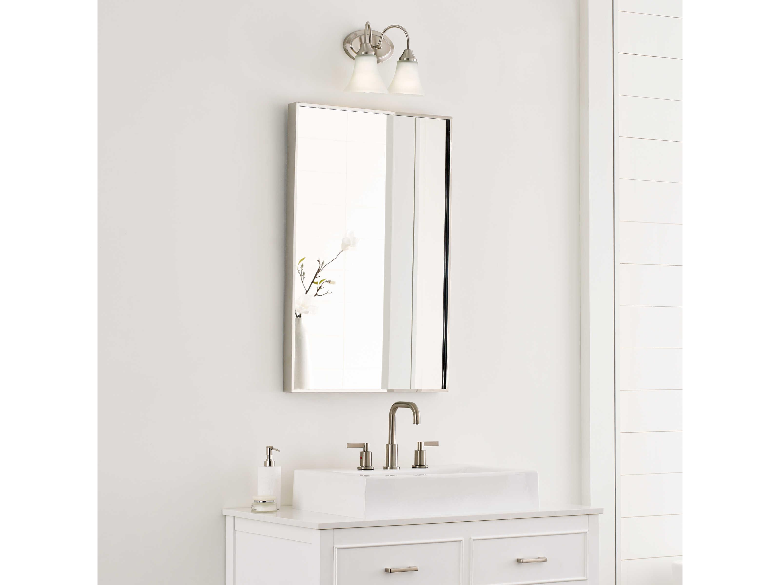 Generation Lighting Holman 2-Light Brushed Nickel Glass Vanity Light