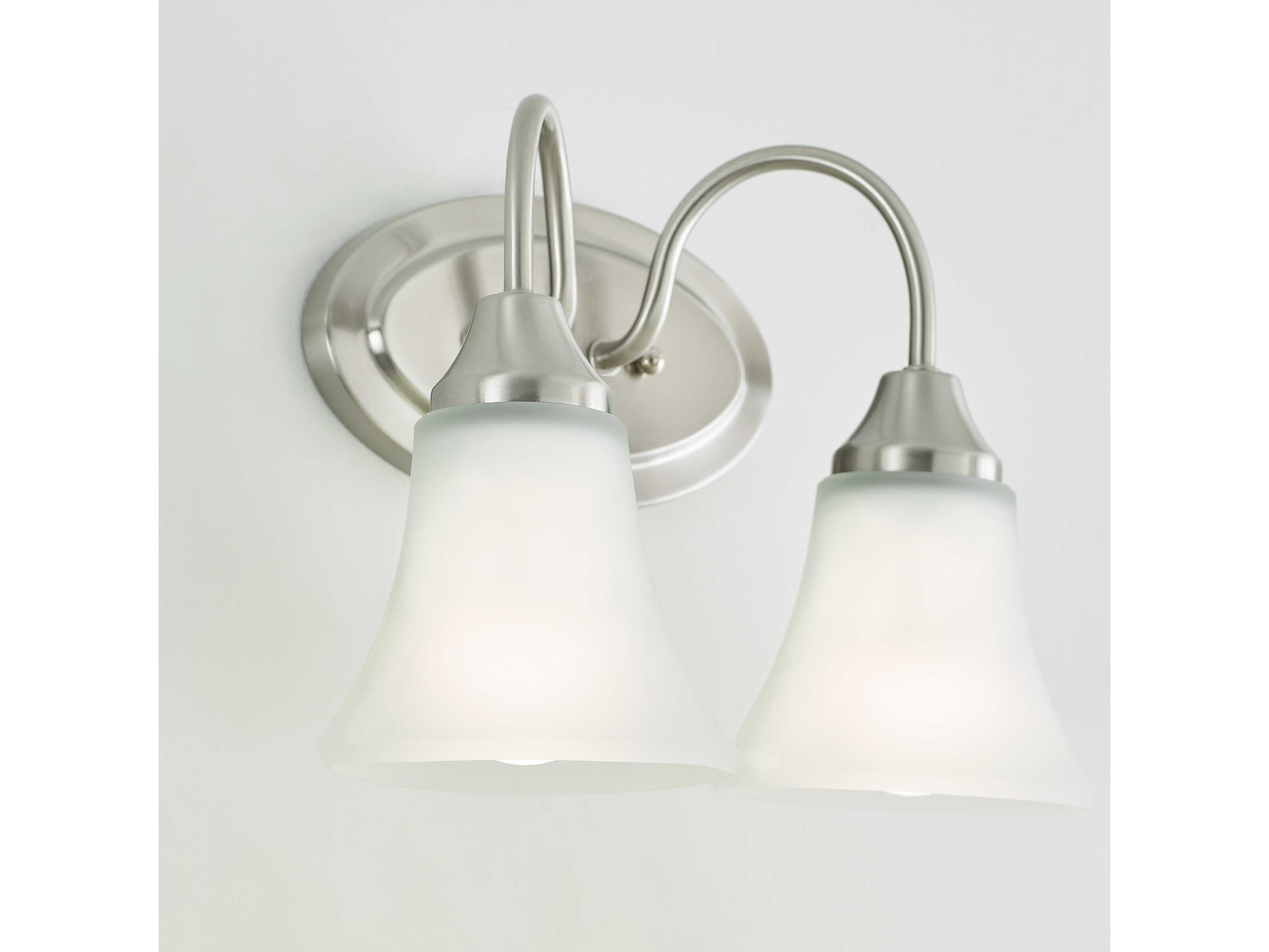 Generation Lighting Holman 2-Light Brushed Nickel Glass Vanity Light