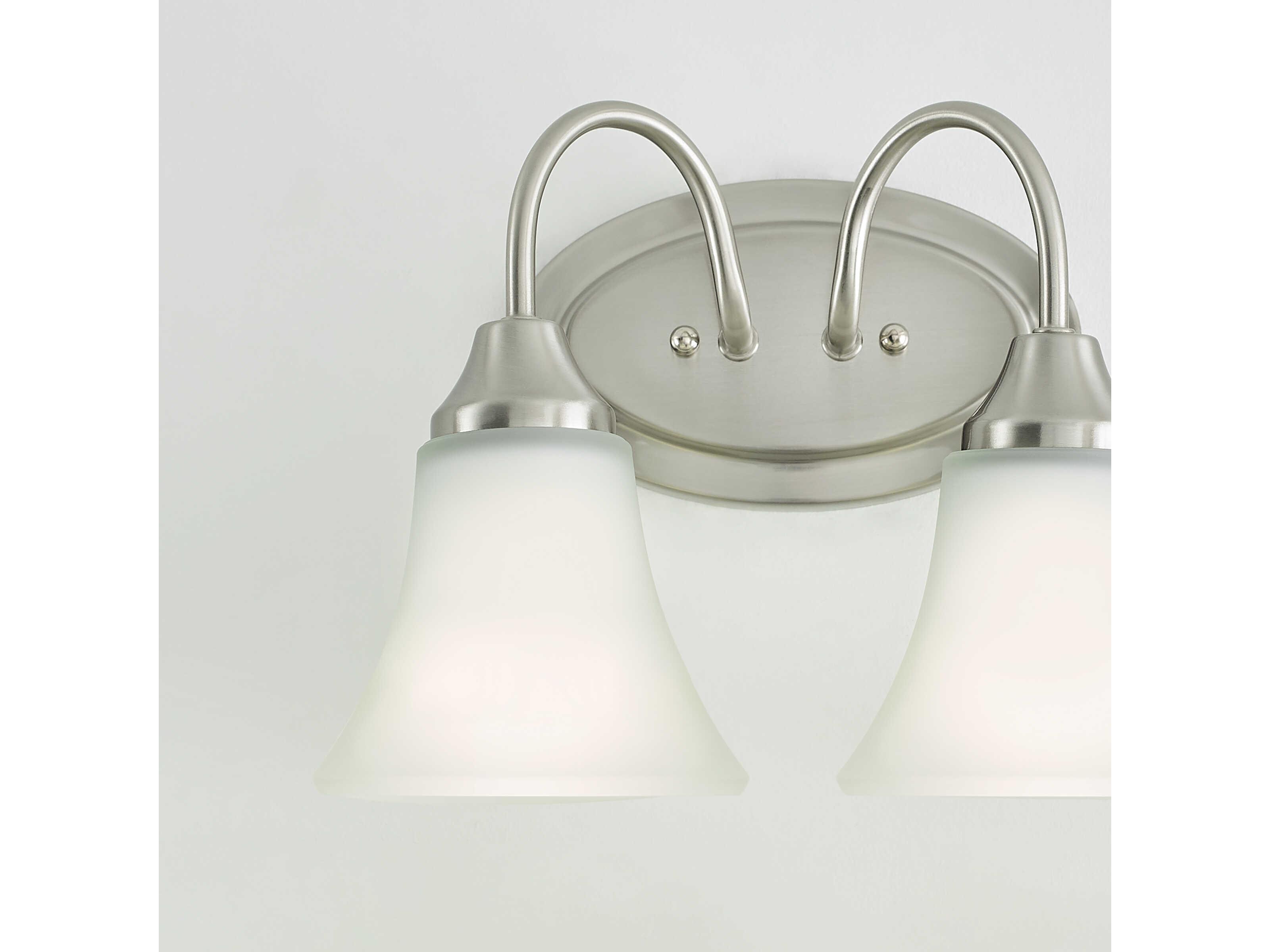 Generation Lighting Holman 2-Light Brushed Nickel Glass Vanity Light