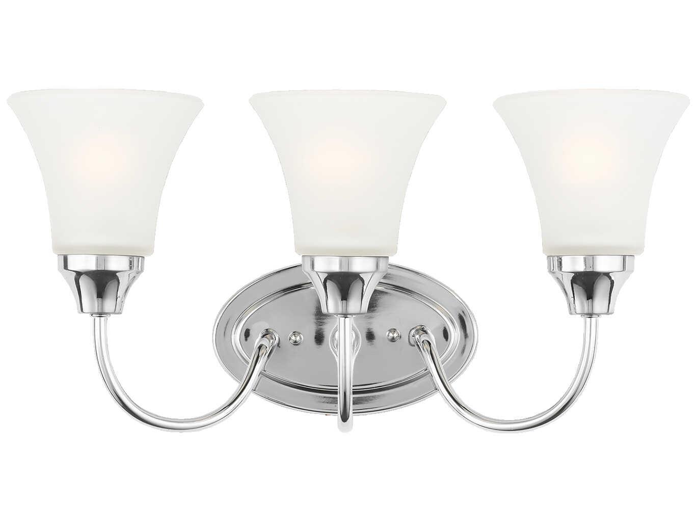 Generation Lighting Holman 3-Light Chrome Glass Vanity Light