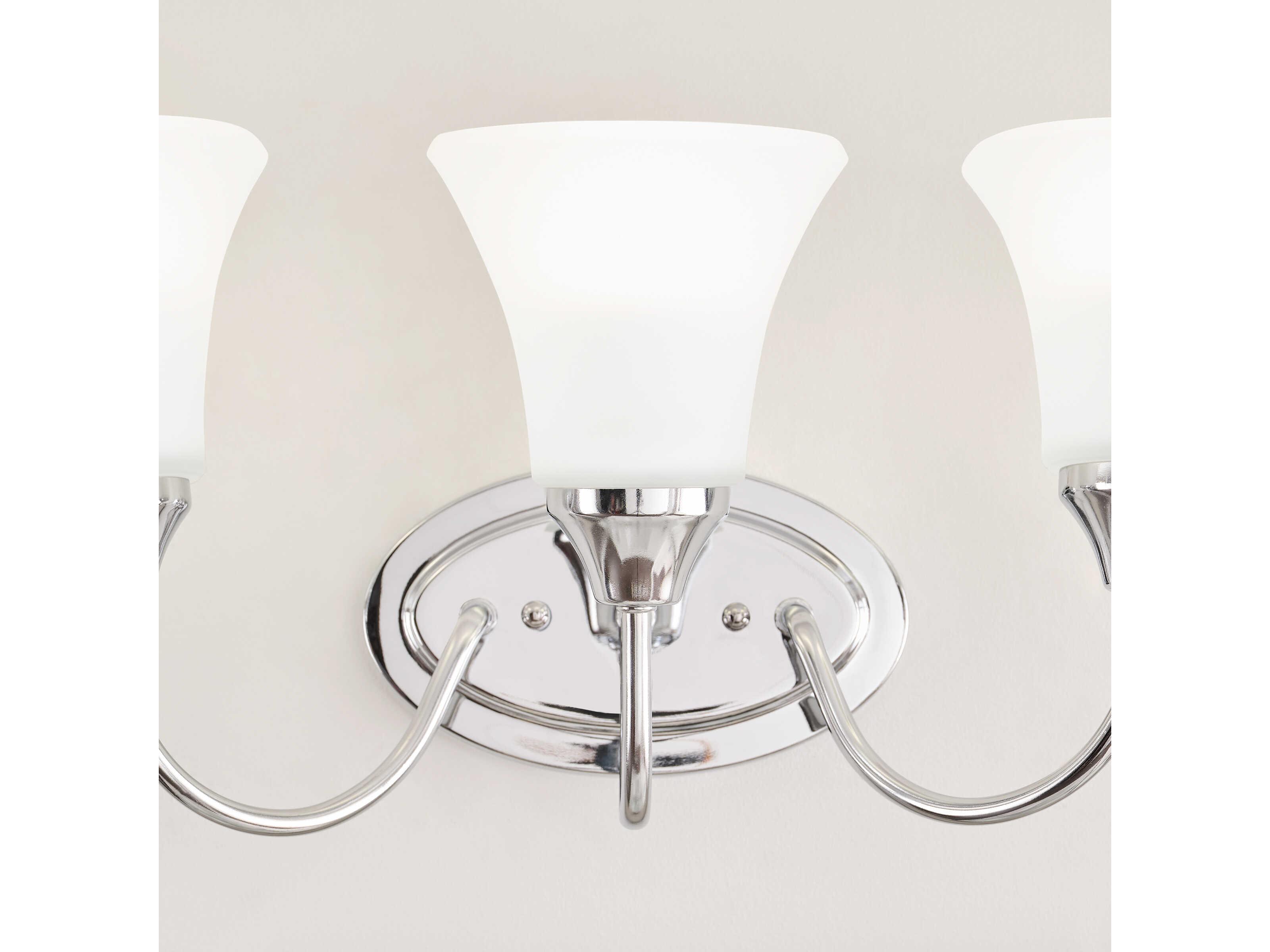 Generation Lighting Holman 3-Light Chrome Glass Vanity Light