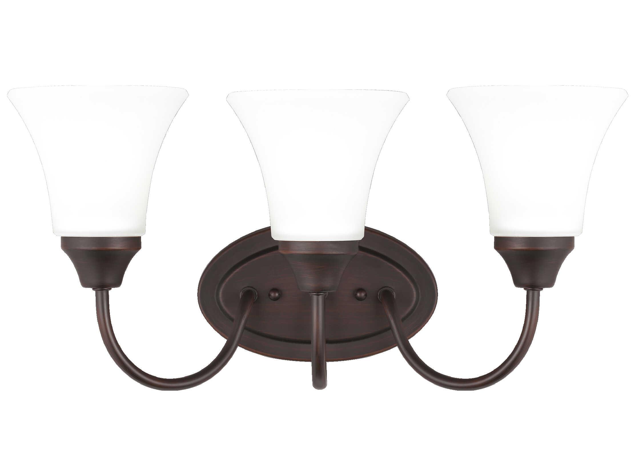 Generation Lighting Holman 3-Light Bronze Glass Vanity Light