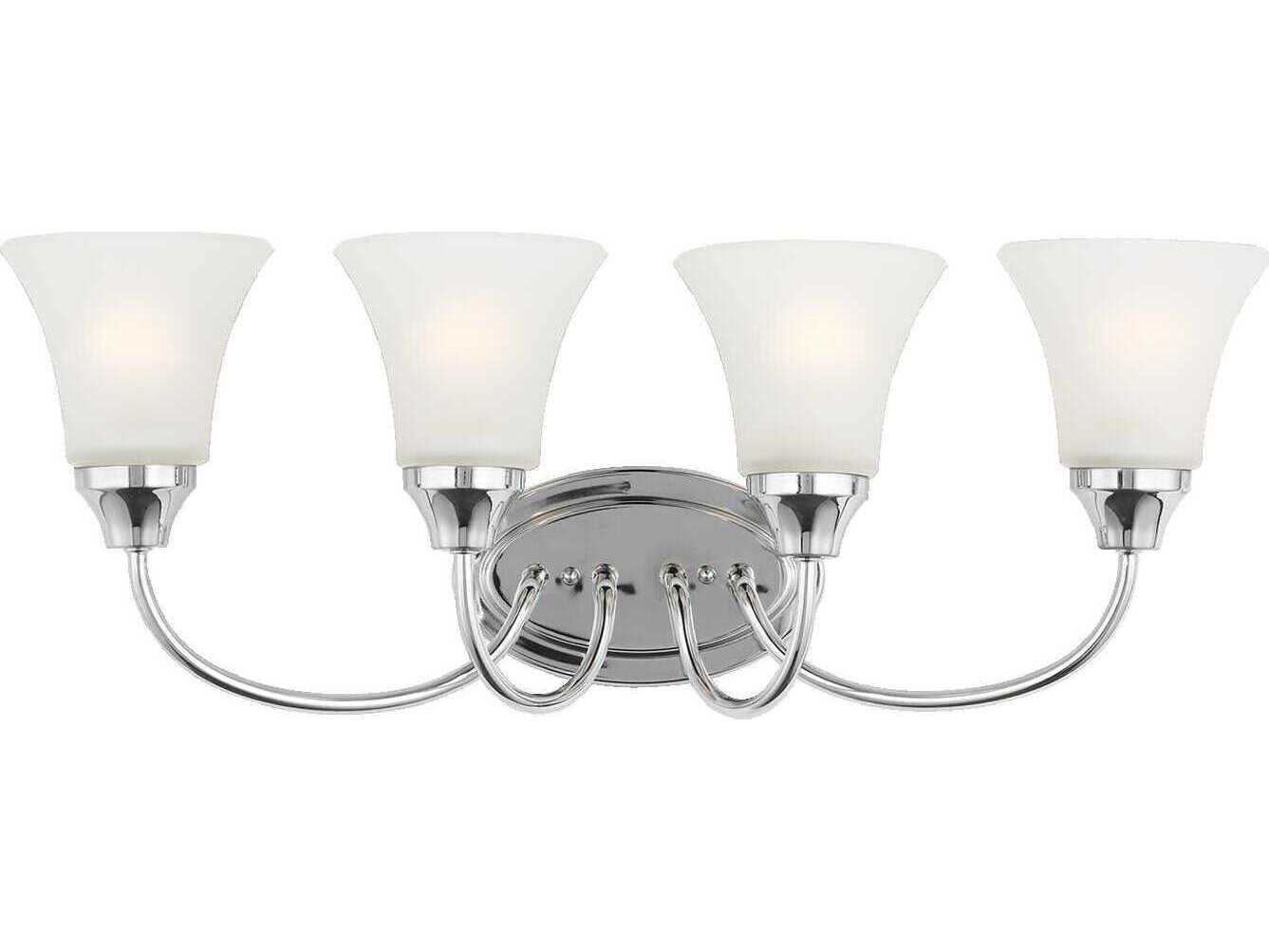 Generation Lighting Holman 4-Light Chrome Glass Vanity Light