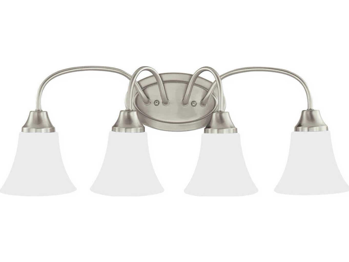 Generation Lighting Holman 4-Light Brushed Nickel Glass Vanity Light