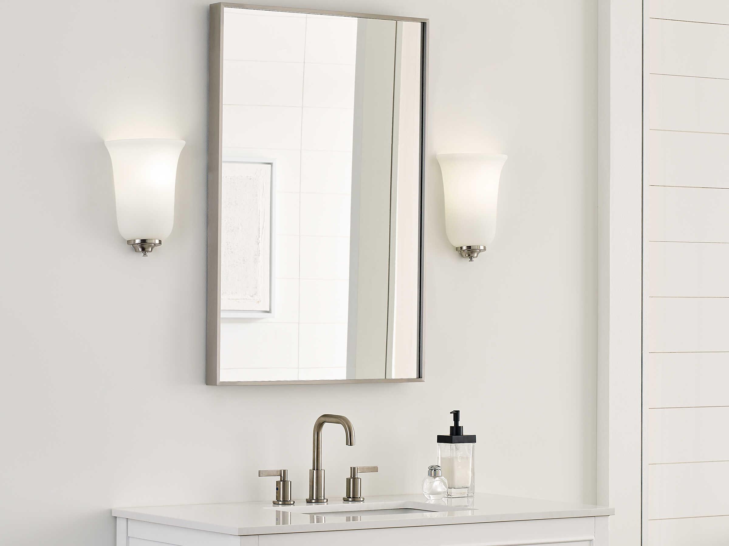 Generation Lighting Nearu 1-Light Brushed Nickel Glass Wall Sconce