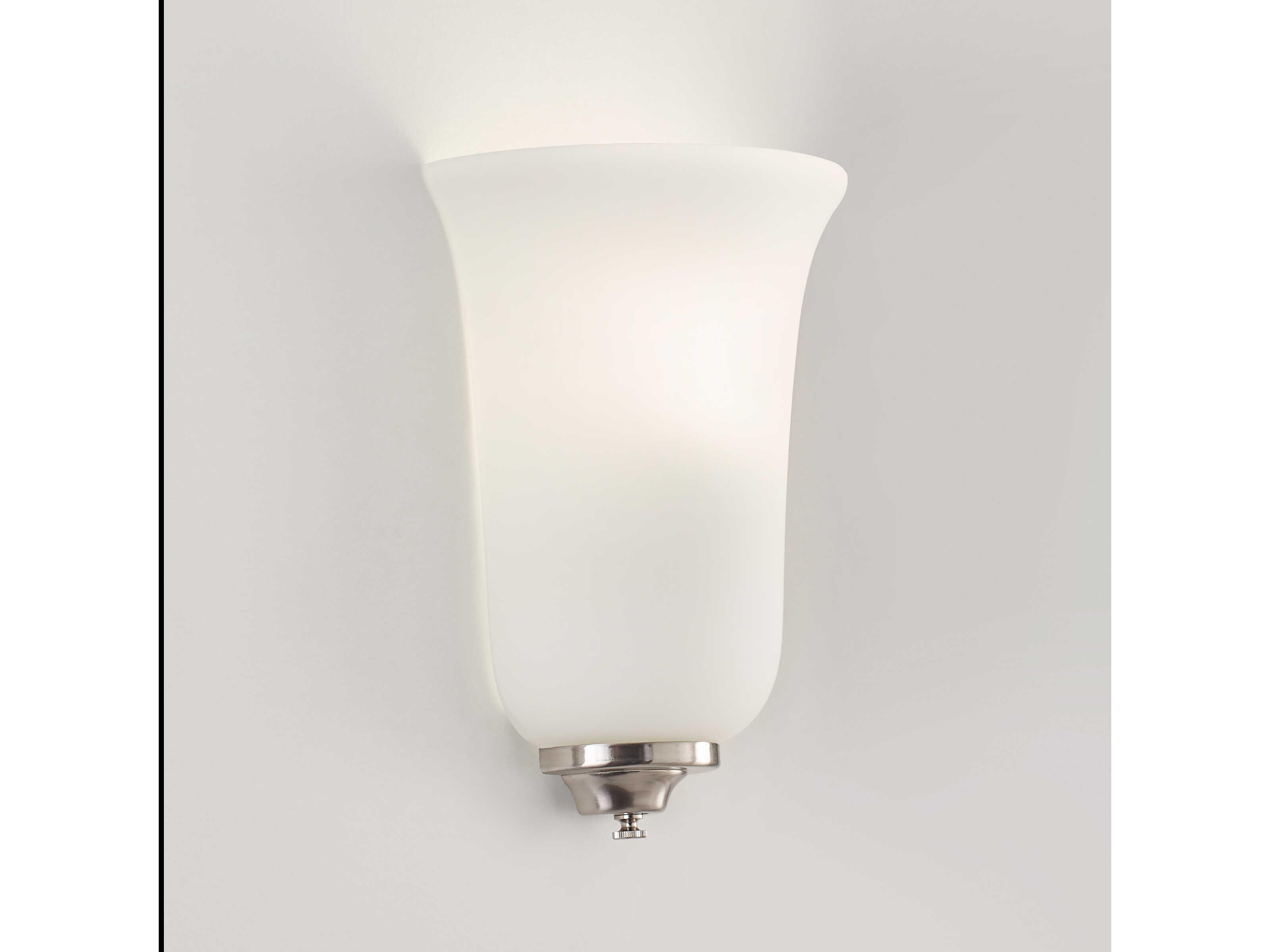 Generation Lighting Nearu 1-Light Brushed Nickel Glass Wall Sconce