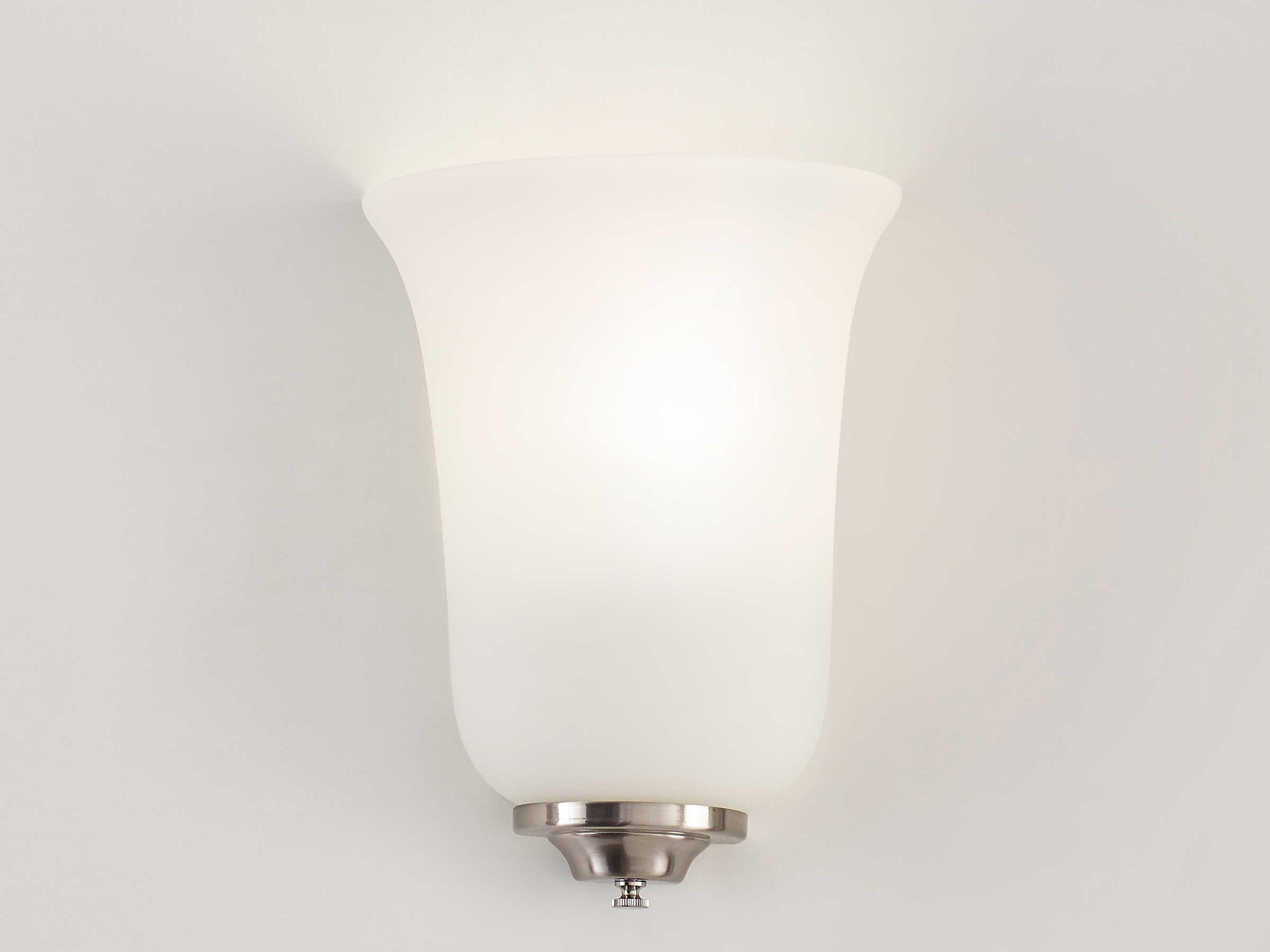 Generation Lighting Nearu 1-Light Brushed Nickel Glass Wall Sconce