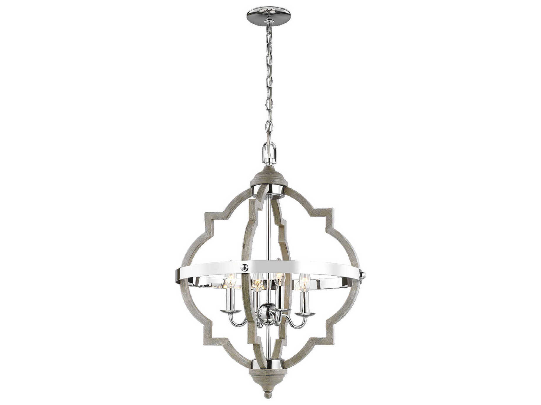 Generation Lighting Socorro 4-Light Washed Pine Gray Pendant