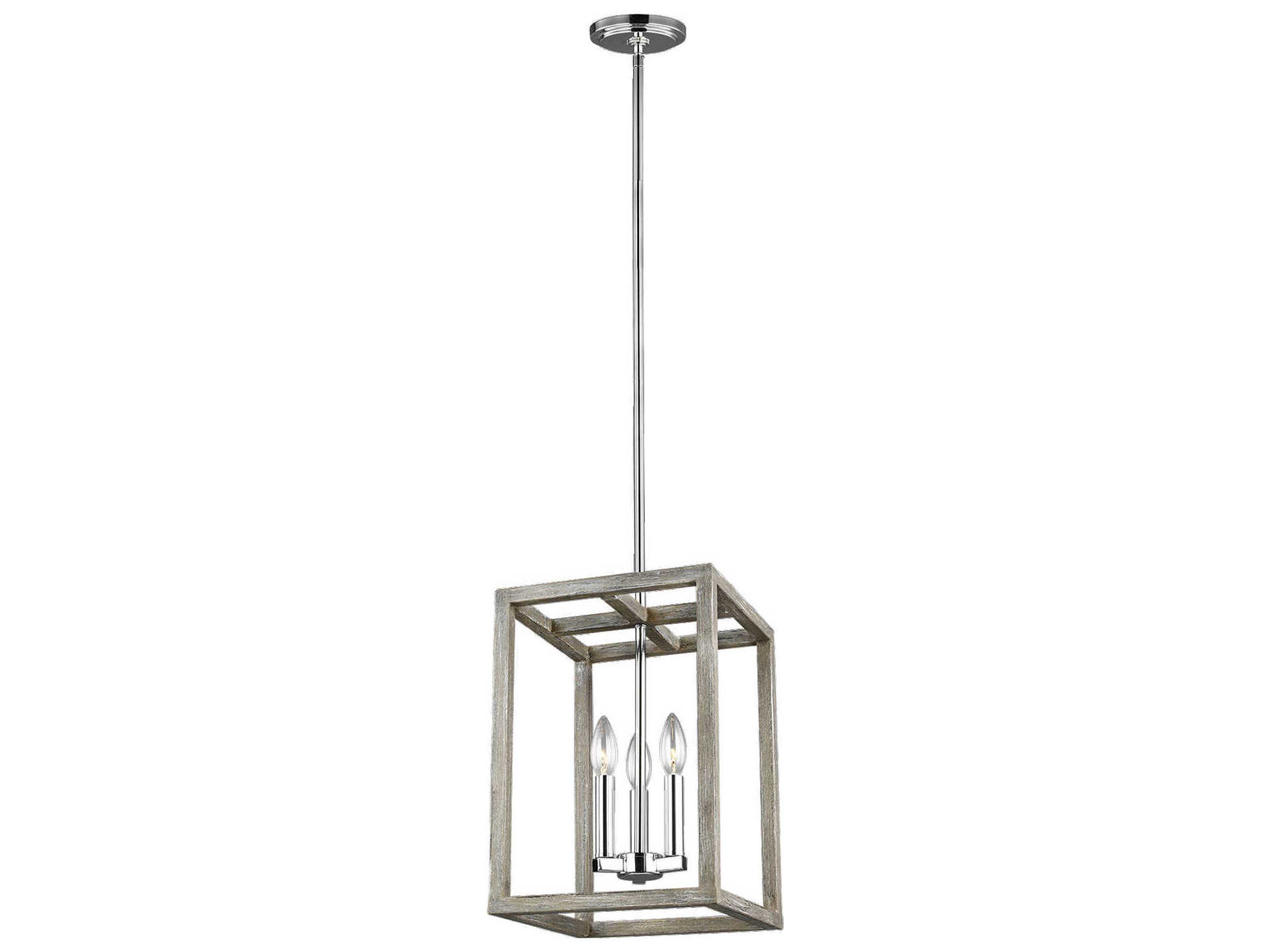 Generation Lighting Moffet Street 3-Light Washed Pine Gray Mini Pendant