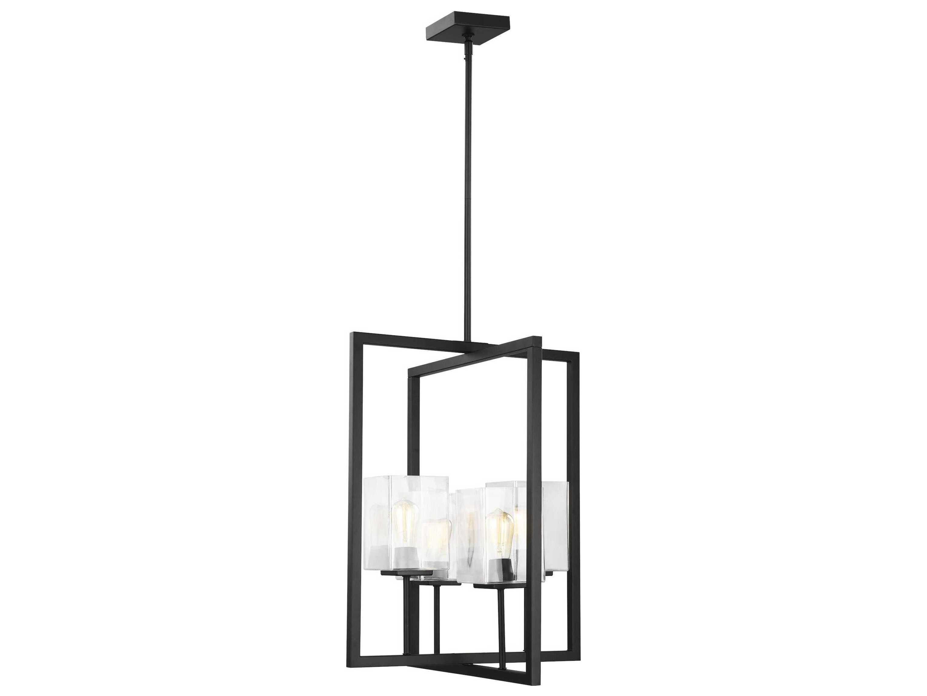 Generation Lighting Mitte 4-Light Midnight Black Glass Pendant