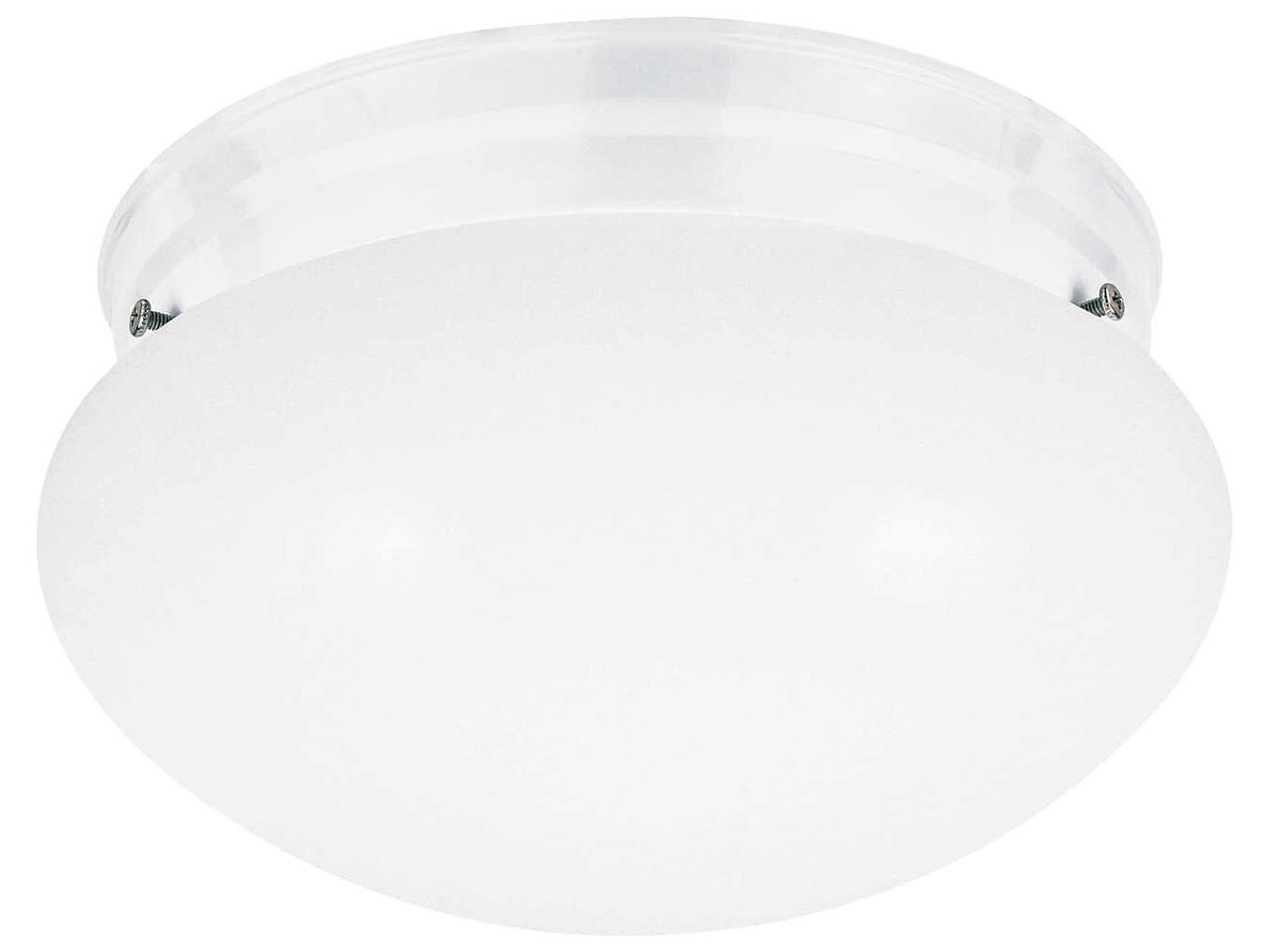 Generation Lighting Webster 1-Light White Glass Flush Mount
