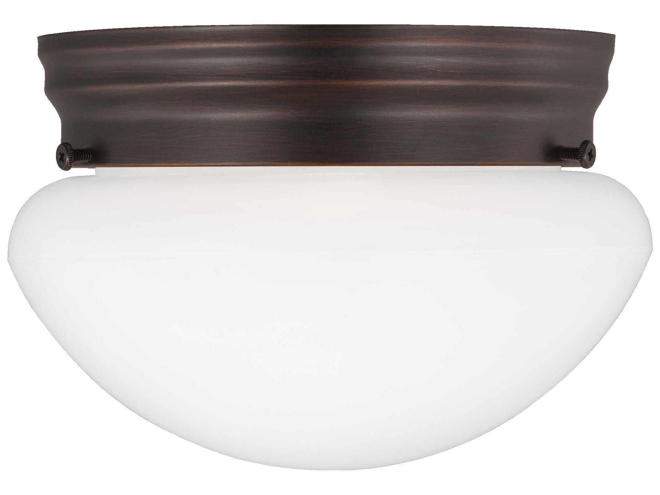 Generation Lighting Webster 1-Light Bronze Glass Flush Mount