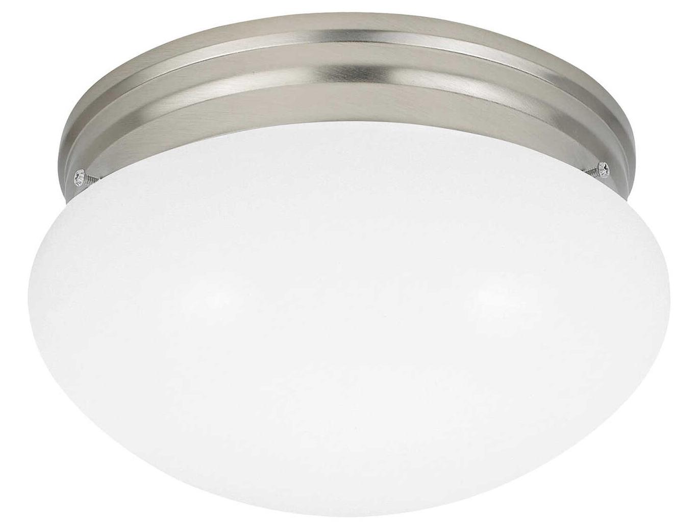 Generation Lighting Webster 1-Light Brushed Nickel Glass Flush Mount