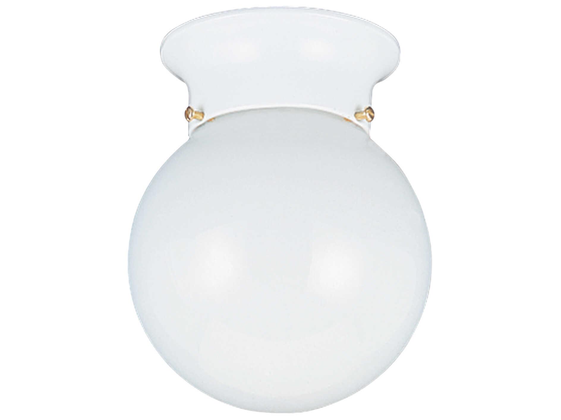 Generation Lighting Tomkin 1-Light White Globe Flush Mount