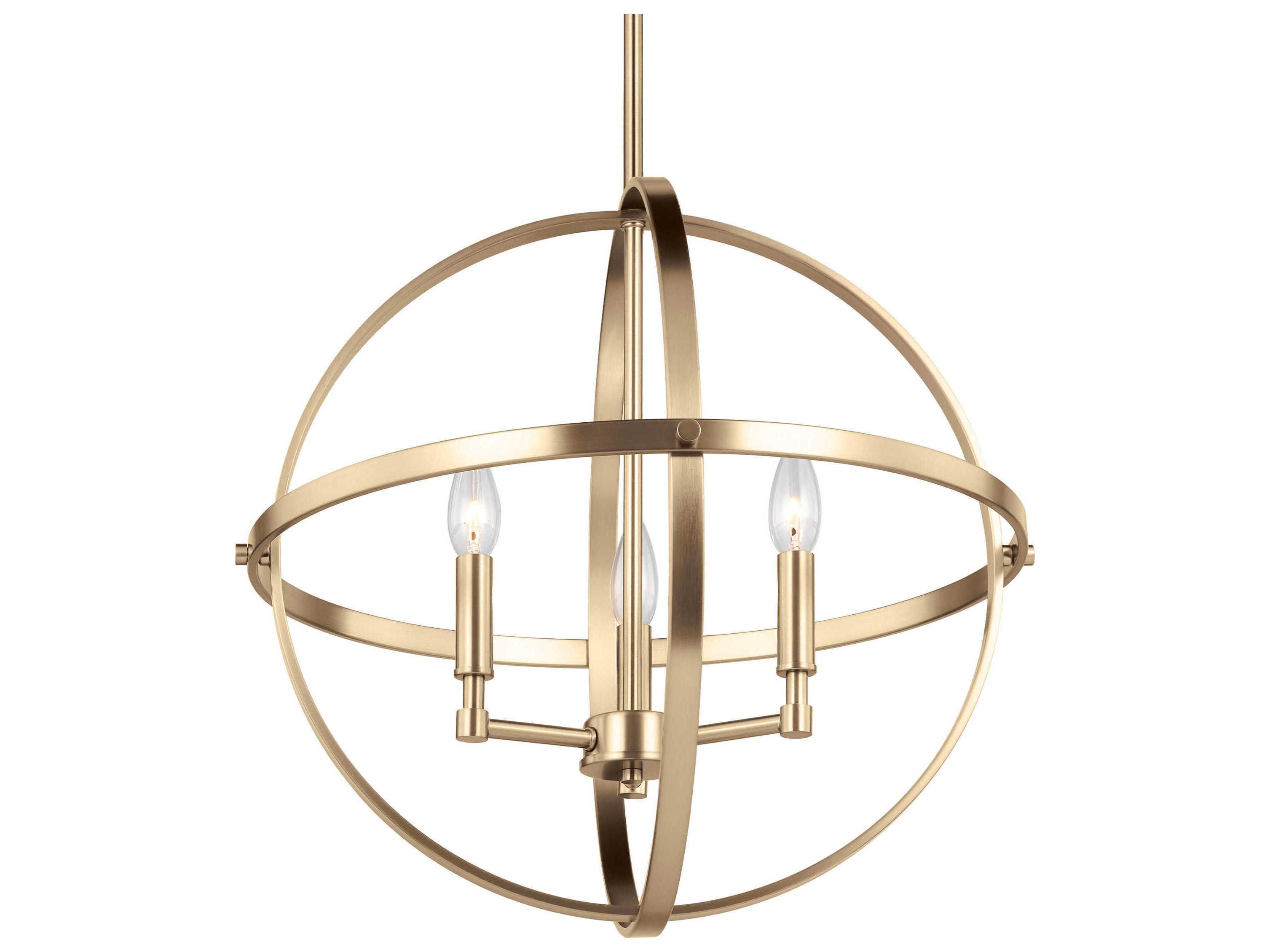 Generation Lighting Exmoore 3-Light Satin Brass Globe Pendant