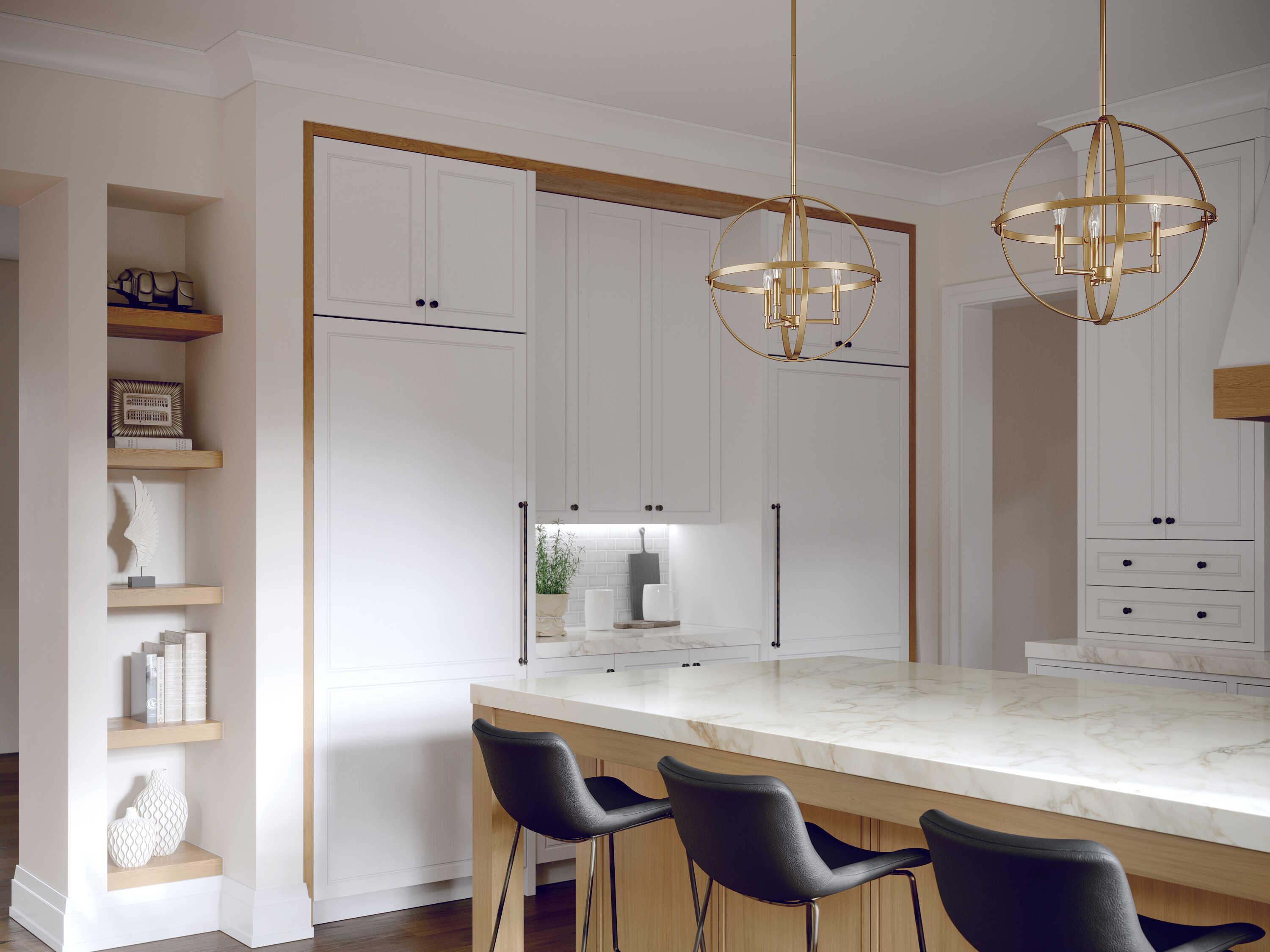 Generation Lighting Exmoore 3-Light Satin Brass Globe Pendant