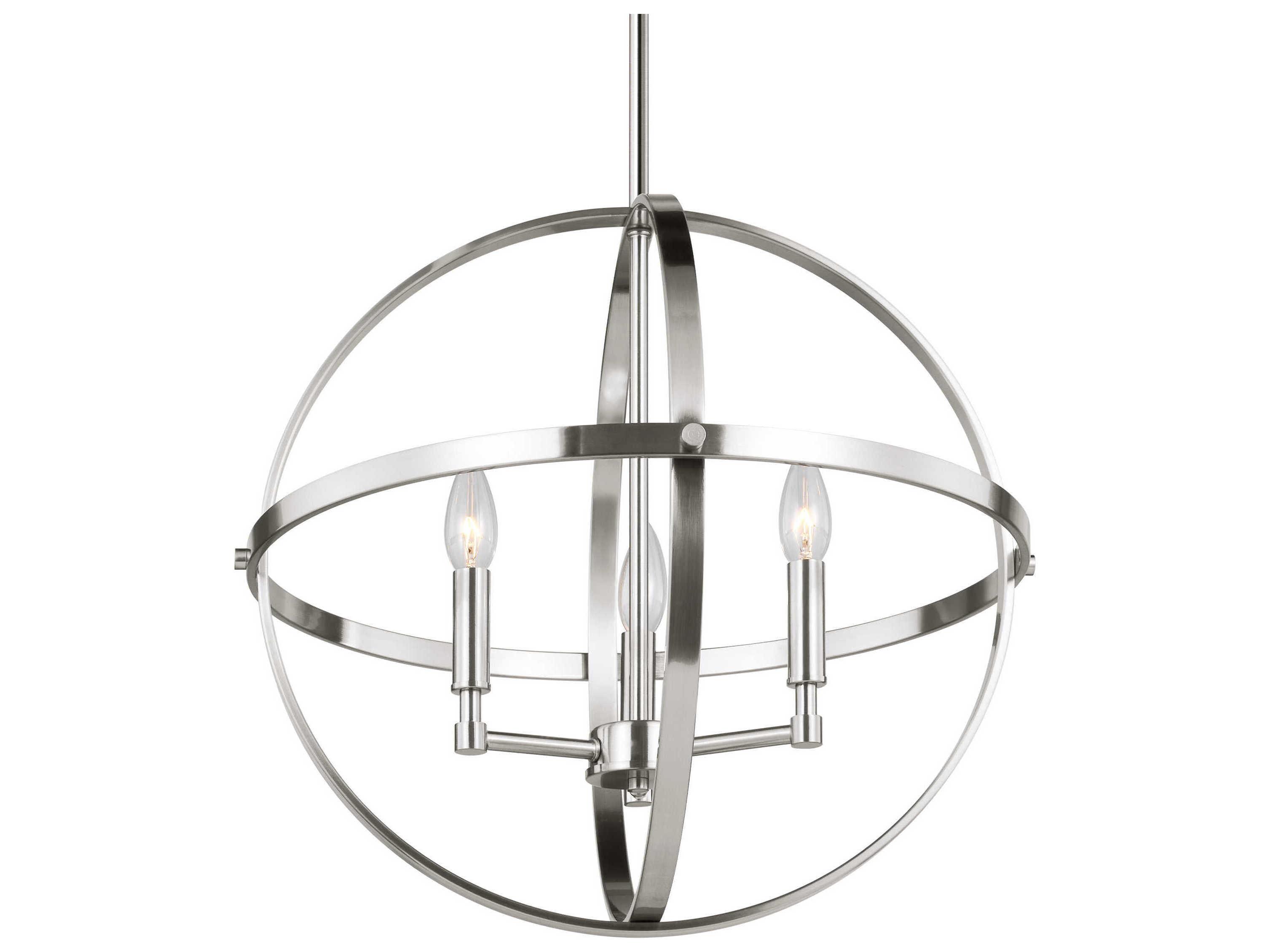 Generation Lighting Exmoore 3-Light Brushed Nickel Globe Pendant