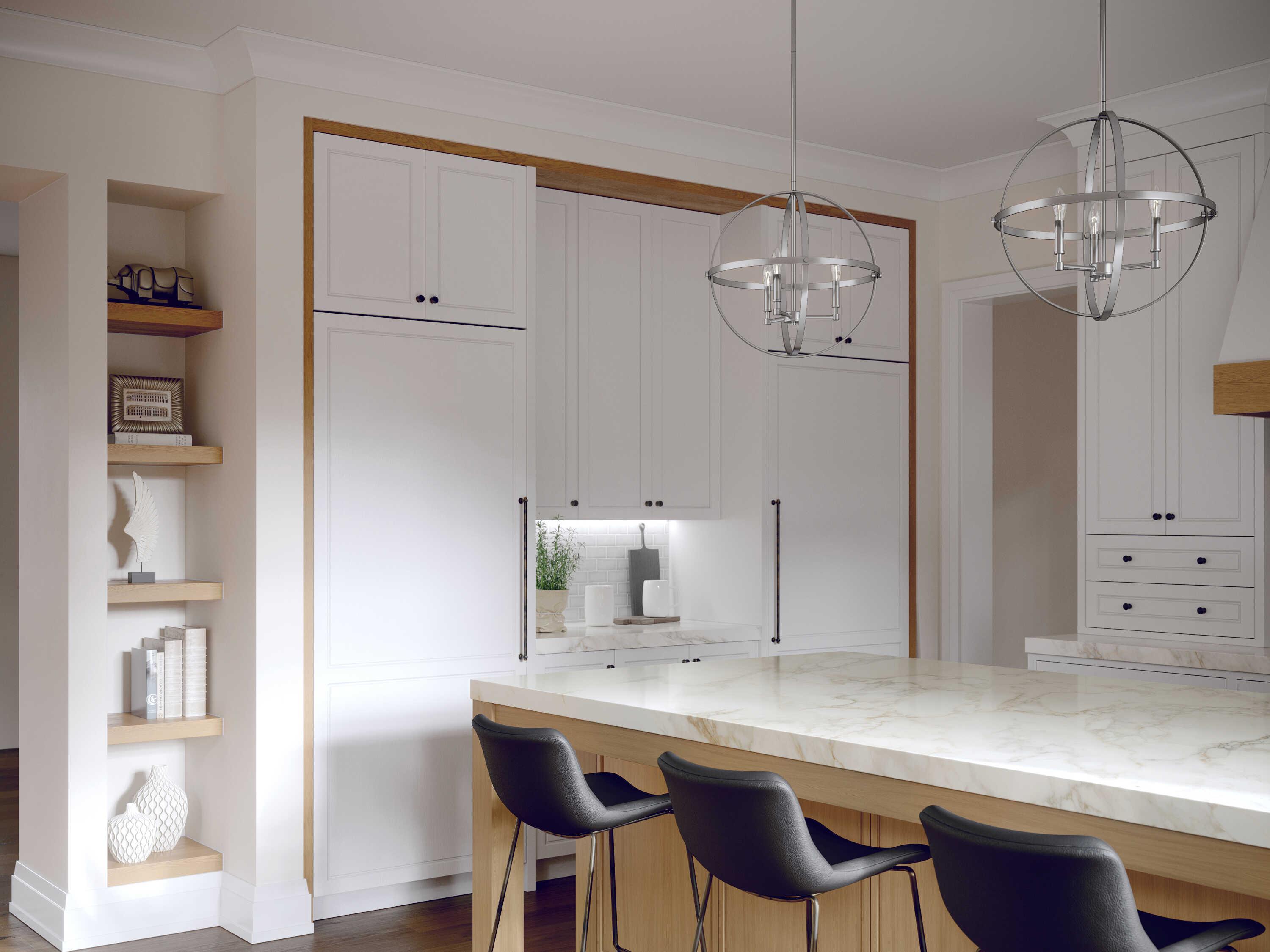 Generation Lighting Exmoore 3-Light Brushed Nickel Globe Pendant