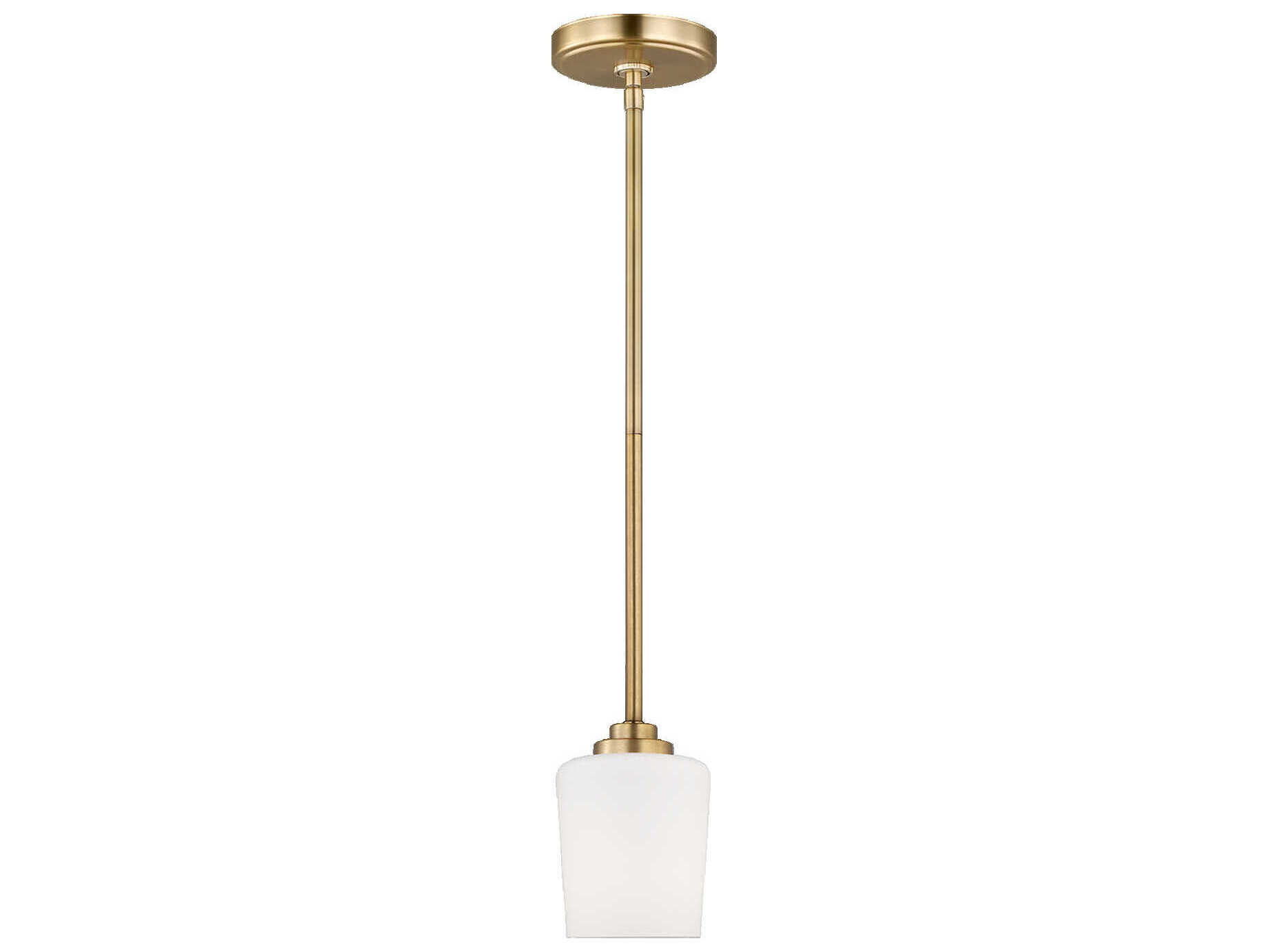 Generation Lighting Windom 1-Light Satin Brass Glass Bell Mini Pendant