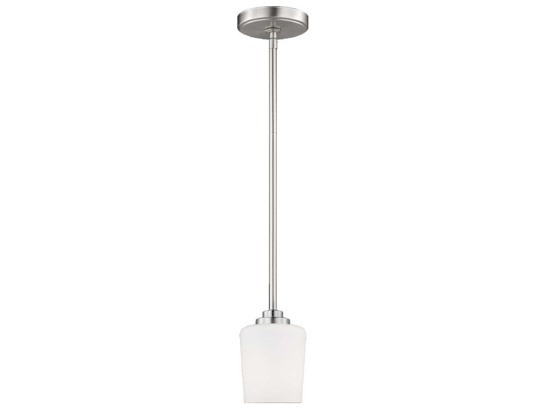 Generation Lighting Windom 1-Light Brushed Nickel Glass Bell Mini Pendant