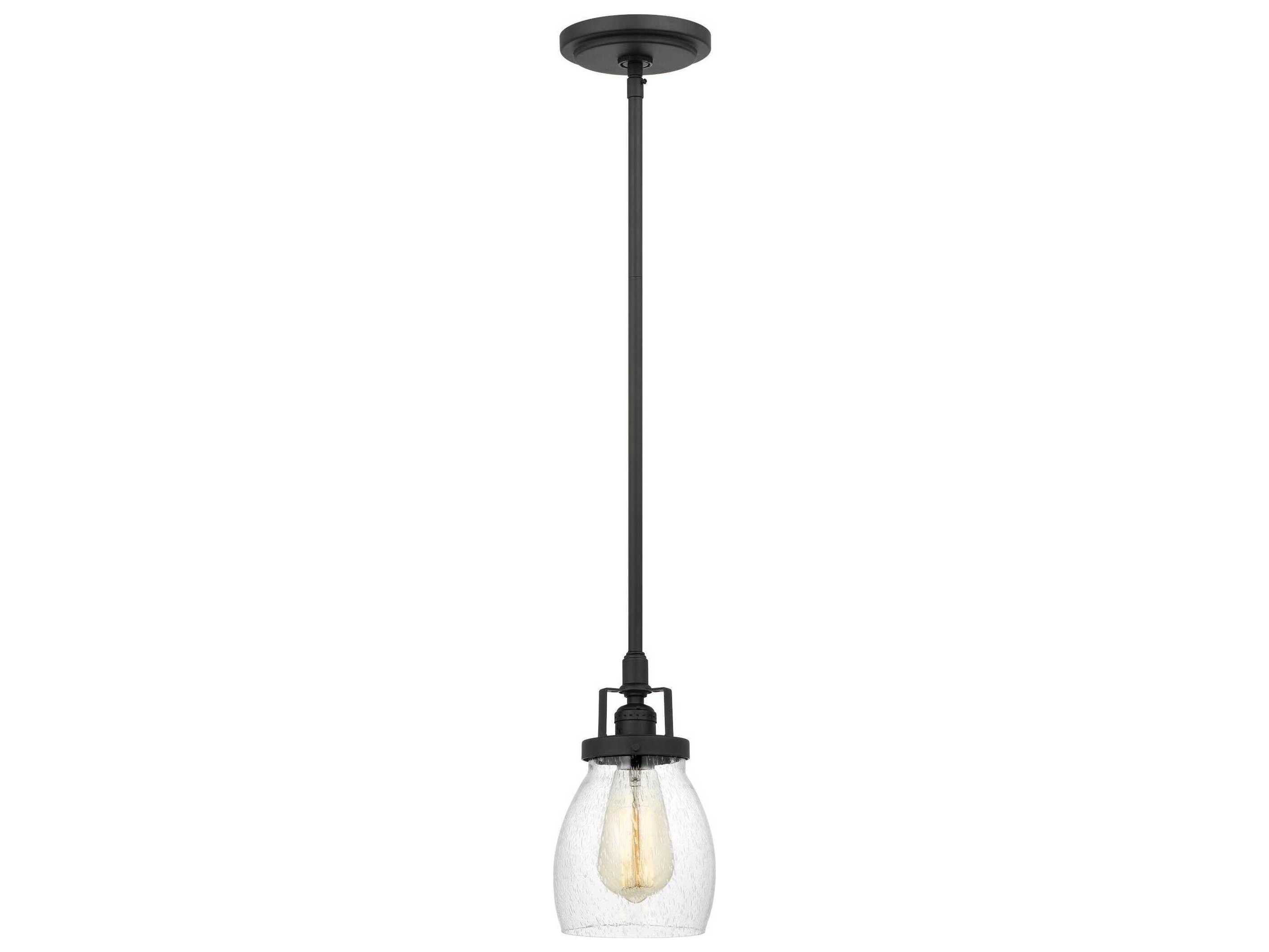 Generation Lighting Belton 1-Light Midnight Black Glass Mini Pendant