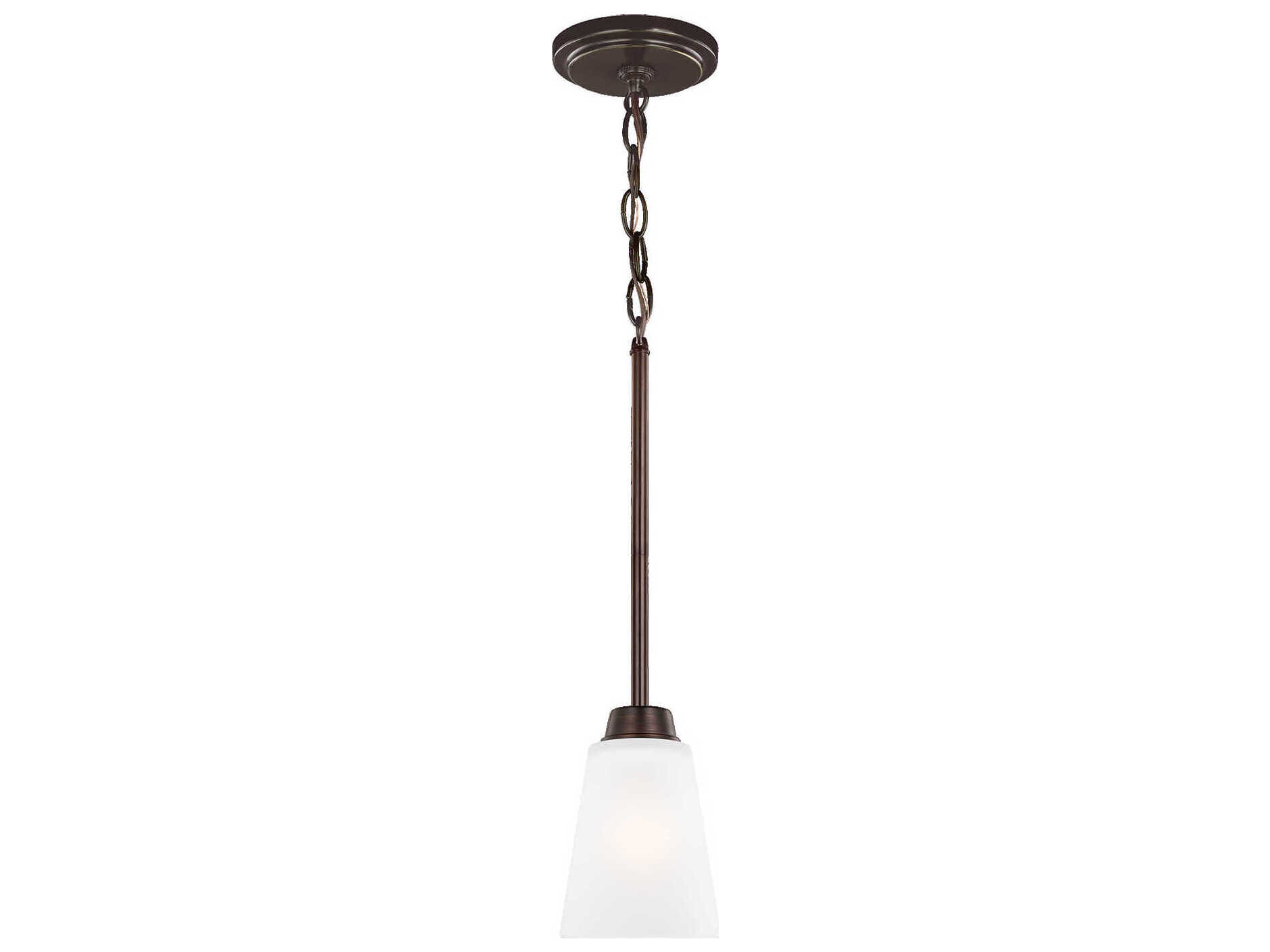 Generation Lighting Kerrville 1-Light Bronze Glass Bell Mini Pendant
