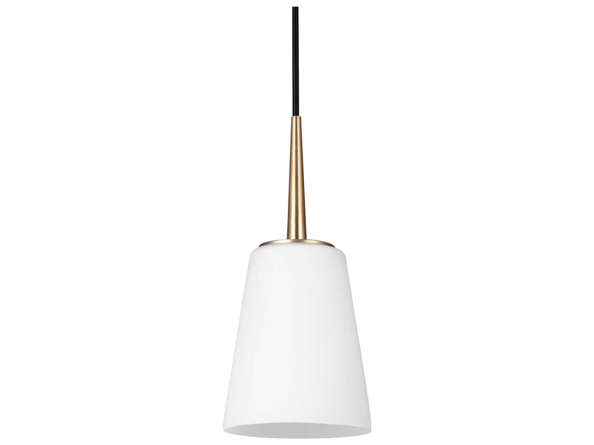 Generation Lighting Driscoll 1-Light Satin Brass Glass Mini Pendant