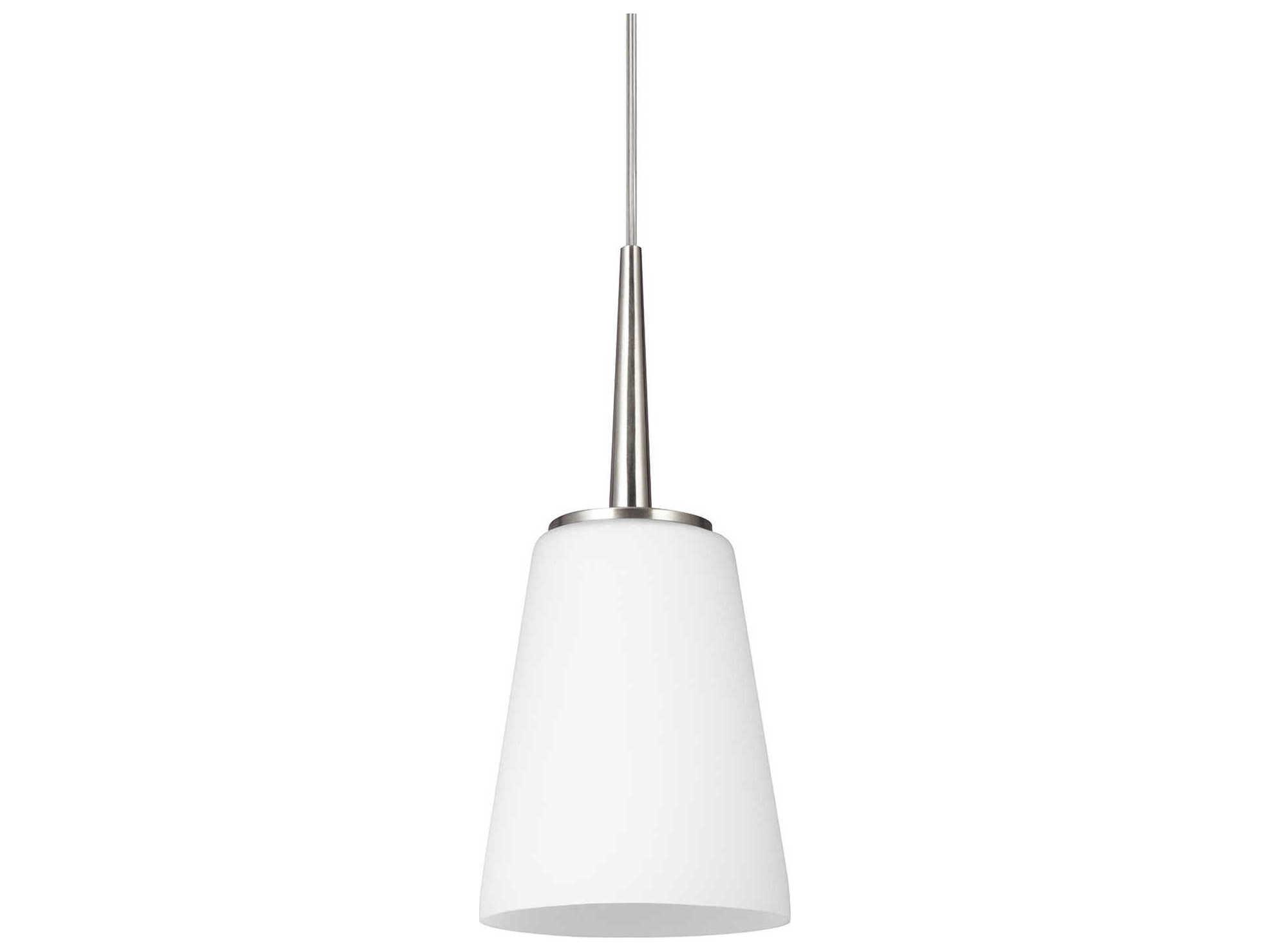 Generation Lighting Driscoll 1-Light Brushed Nickel Glass Mini Pendant