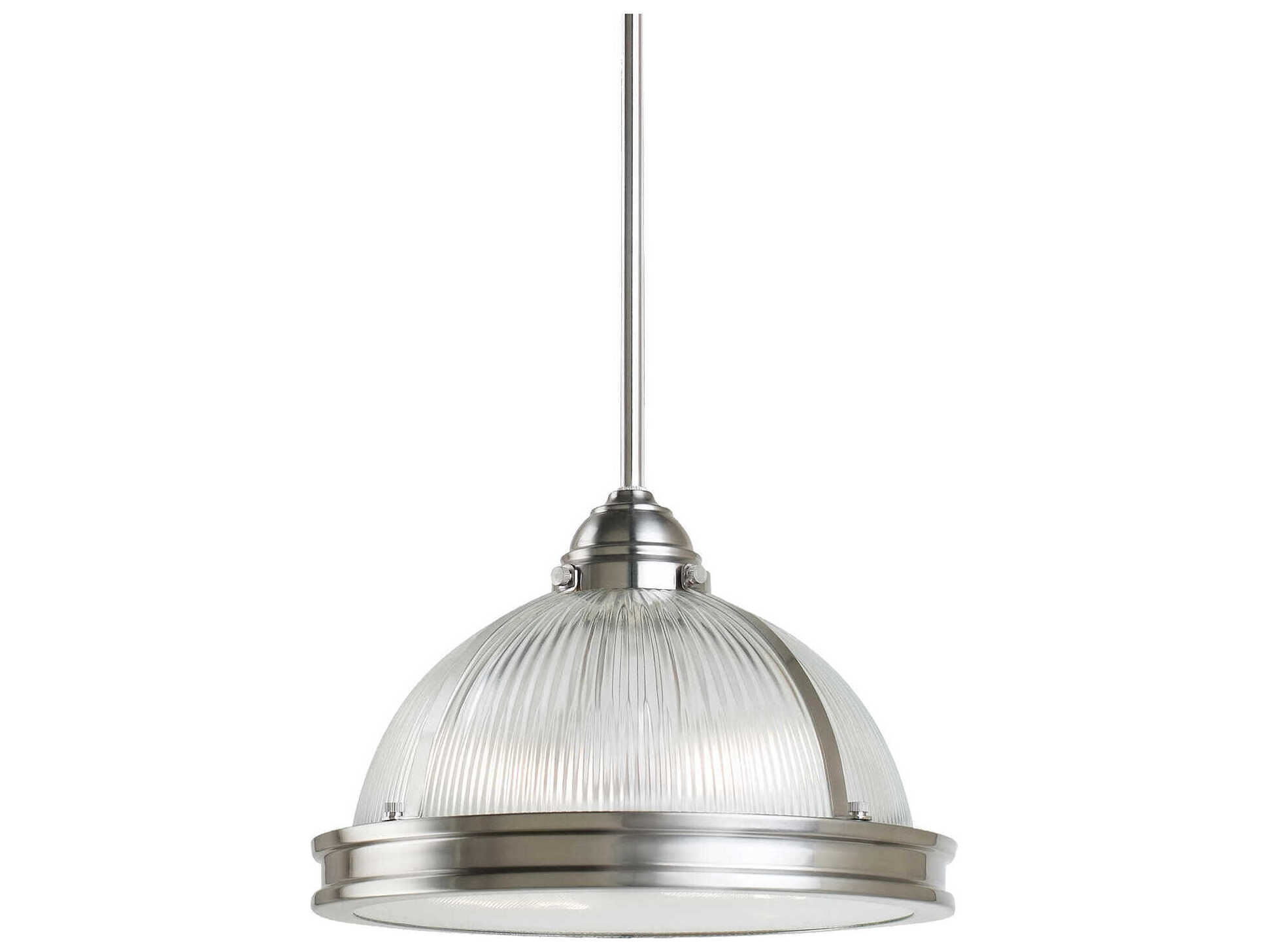 Generation Lighting Pratt Street 2-Light Brushed Nickel Glass Dome Mini Pendant