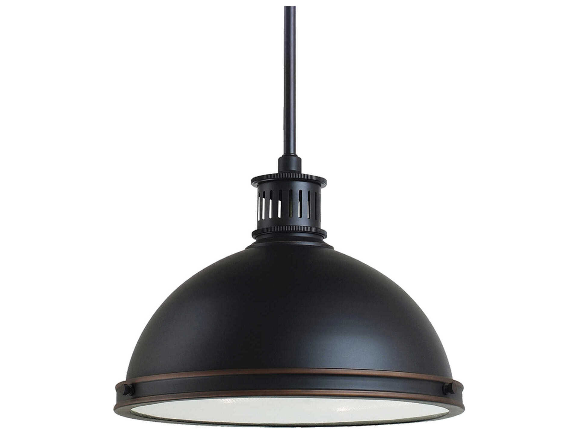 Generation Lighting Pratt Street 2-Light Autumn Bronze Glass Dome Pendant