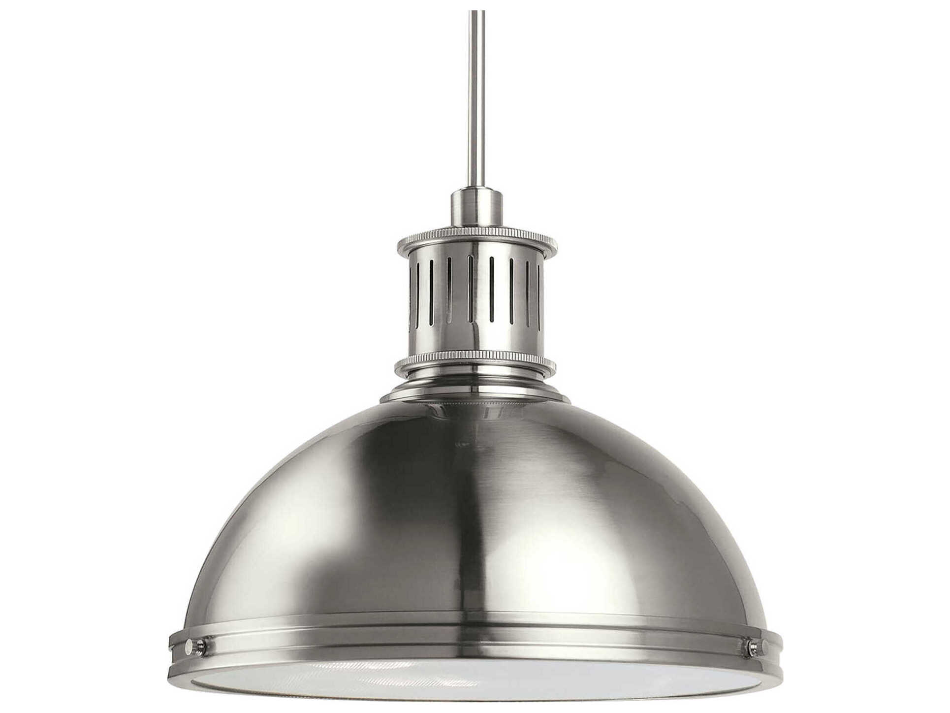 Generation Lighting Pratt Street 3-Light Brushed Nickel Glass Dome Pendant