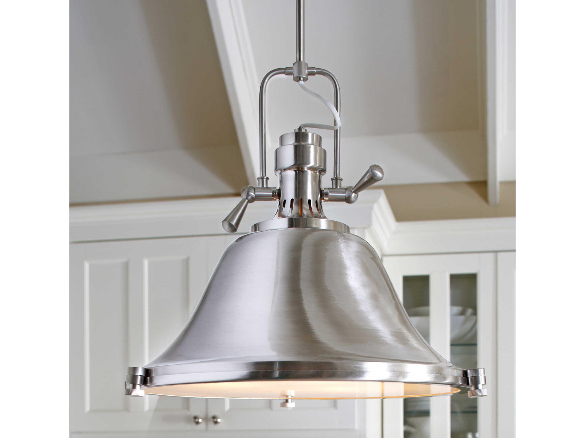 Generation Lighting Stone Street 2-Light Brushed Nickel Glass Pendant