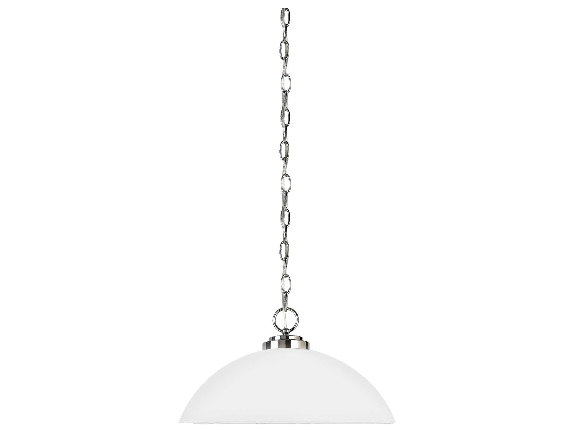 Generation Lighting Oslo 1-Light Chrome Glass Dome Pendant