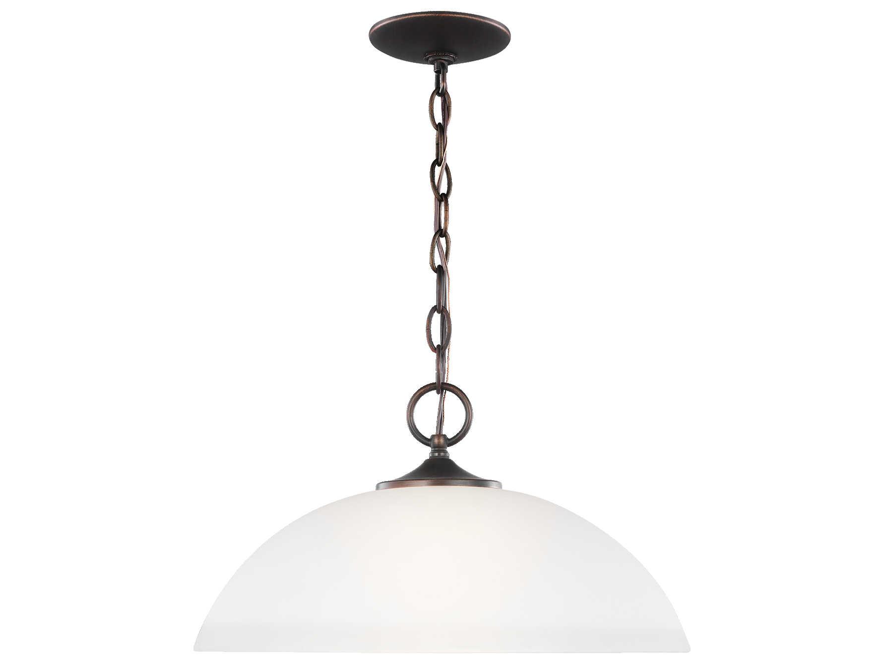 Generation Lighting Geary 1-Light Bronze Glass Dome Pendant