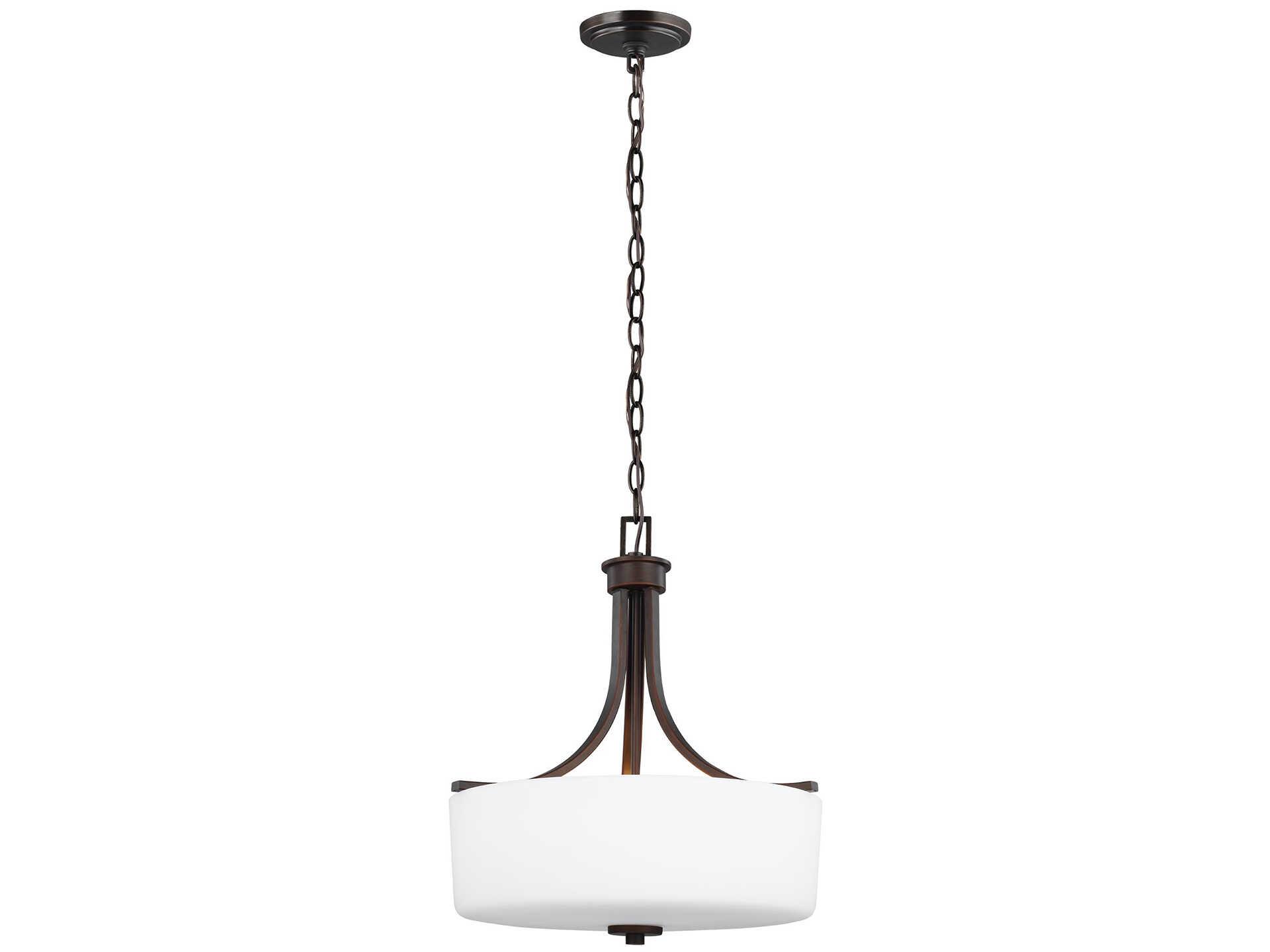 Generation Lighting Canfield 3-Light Bronze Glass Chandelier