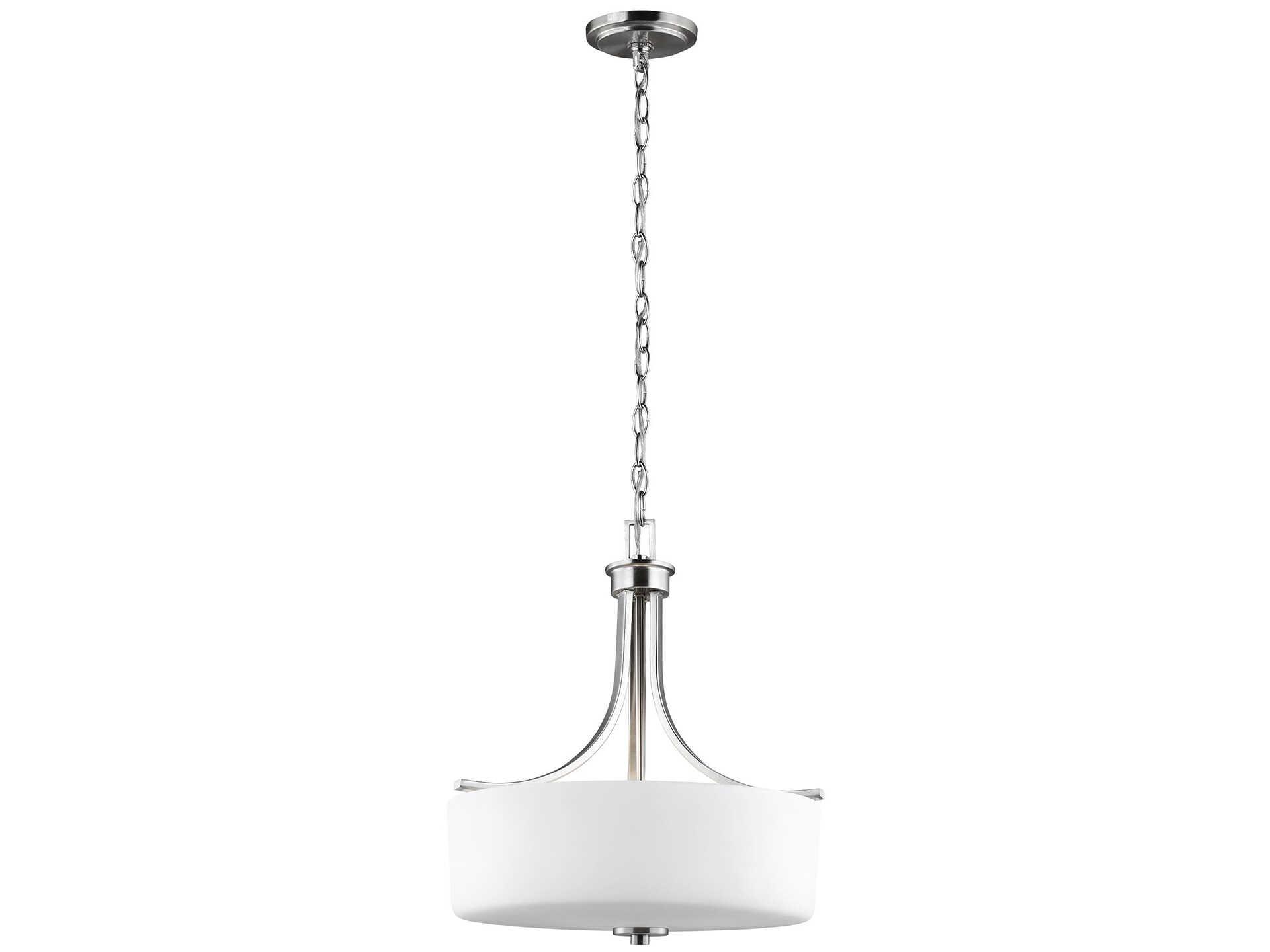 Generation Lighting Canfield 3-Light Brushed Nickel Glass Chandelier