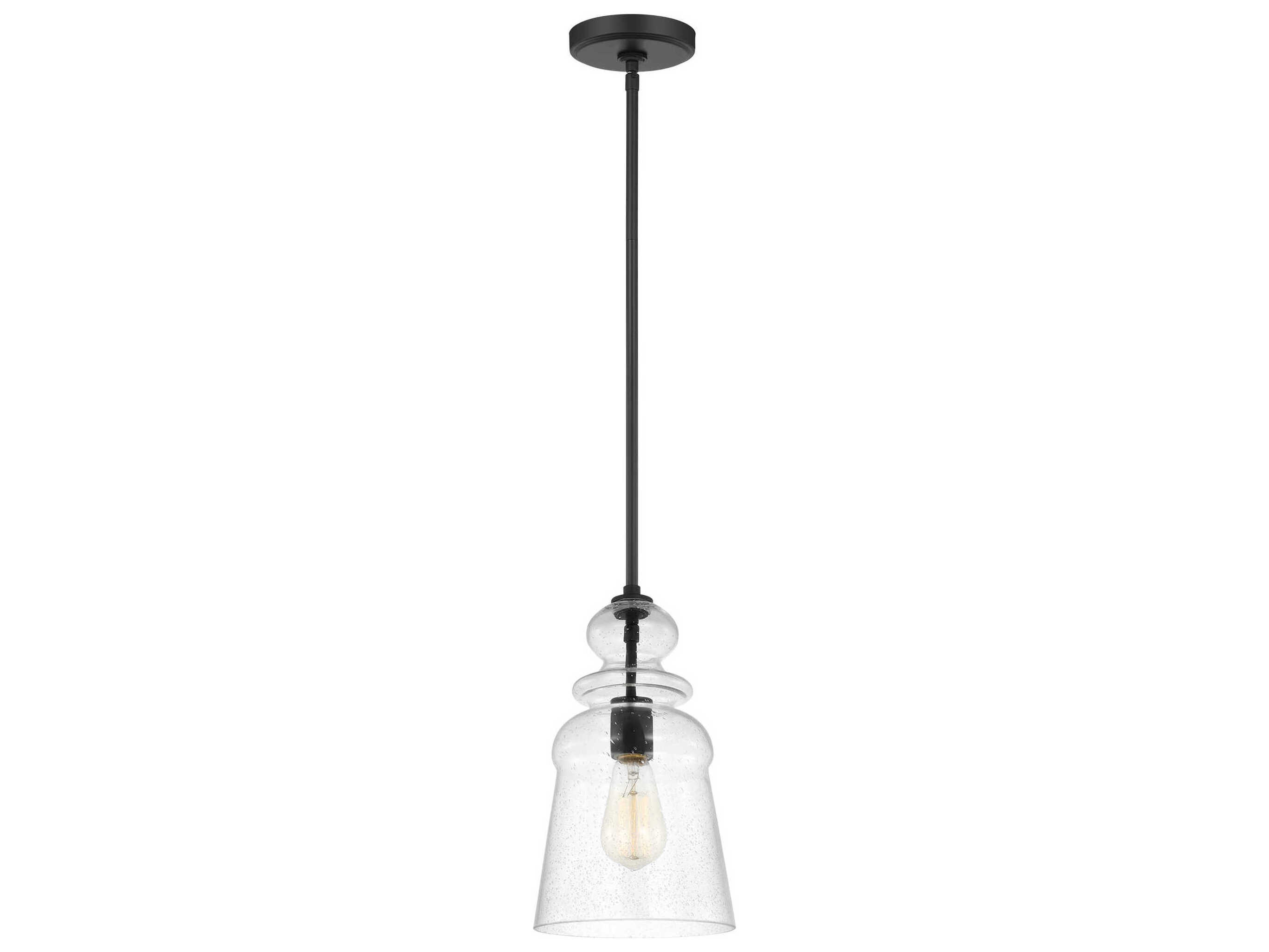 Generation Lighting Kea 1-Light Midnight Black Bell Mini Pendant