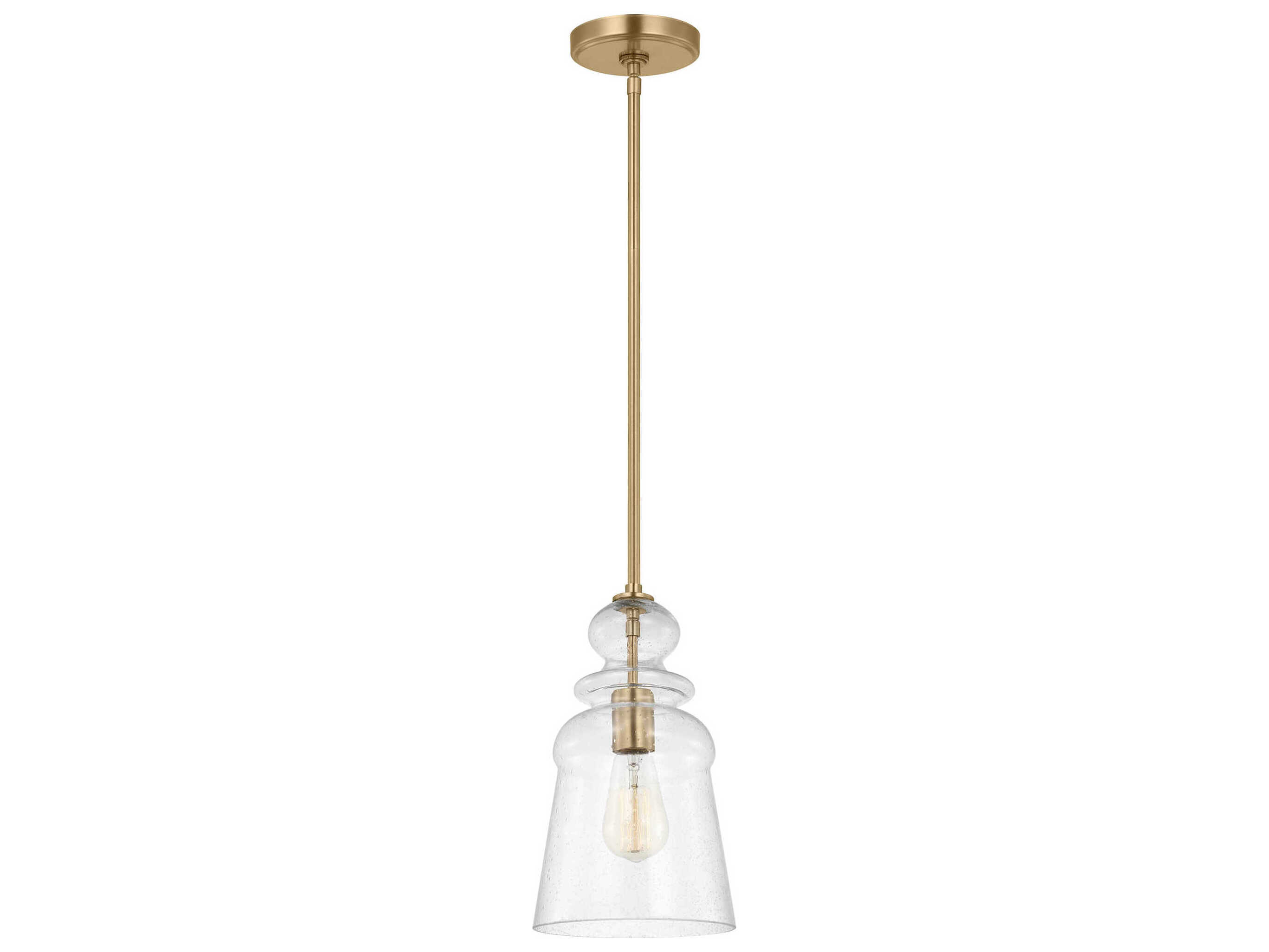 Generation Lighting Kea 1-Light Satin Brass Bell Mini Pendant