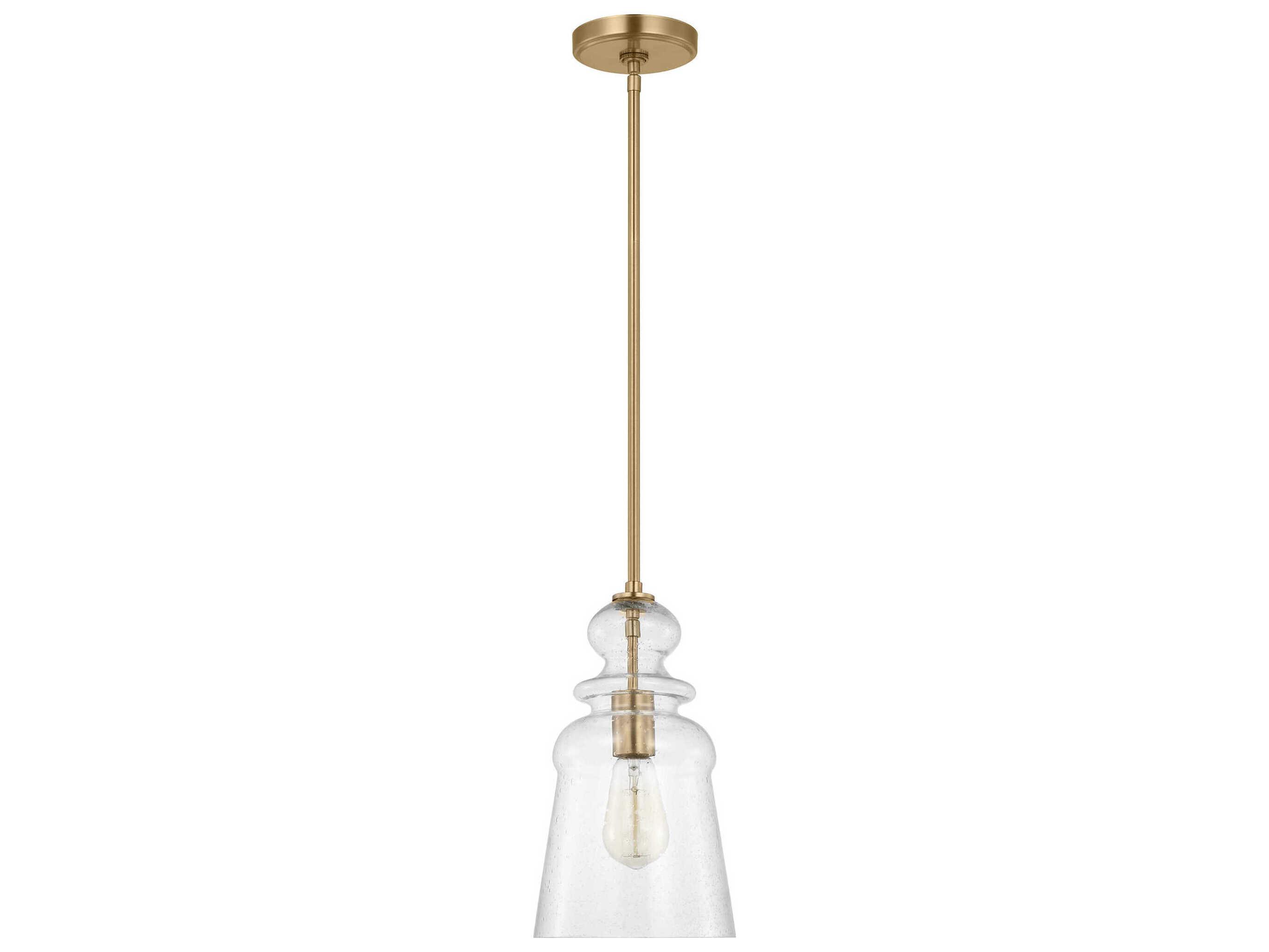 Generation Lighting Kea 1-Light Satin Brass Bell Mini Pendant