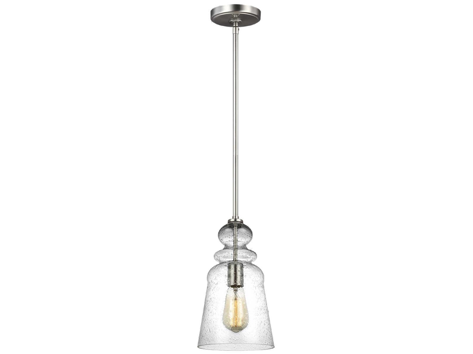 Generation Lighting Kea 1-Light Brushed Nickel Glass Bell Mini Pendant