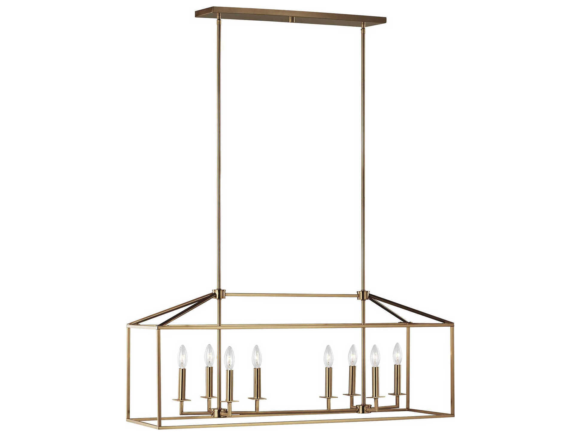 Generation Lighting Perryton 8-Light Satin Brass Linear Island Pendant