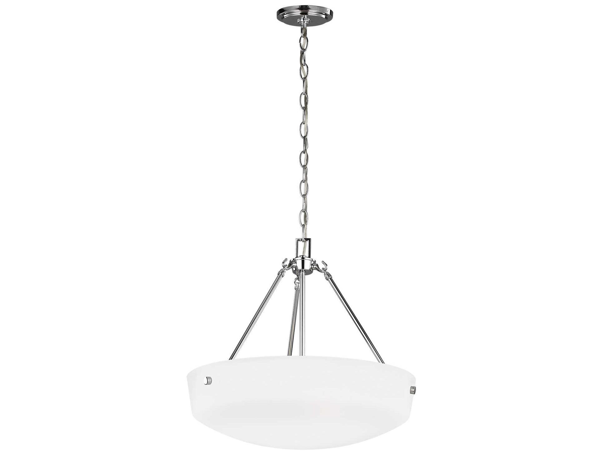 Generation Lighting Kerrville 3-Light Chrome Glass Bowl Pendant