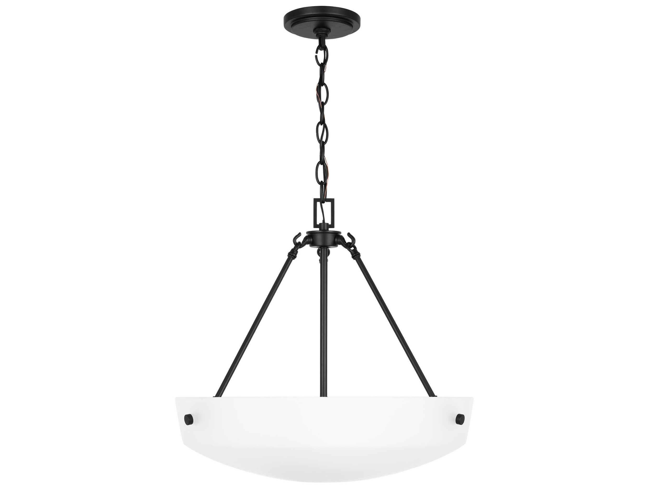 Generation Lighting Kerrville 3-Light Midnight Black Bowl Pendant