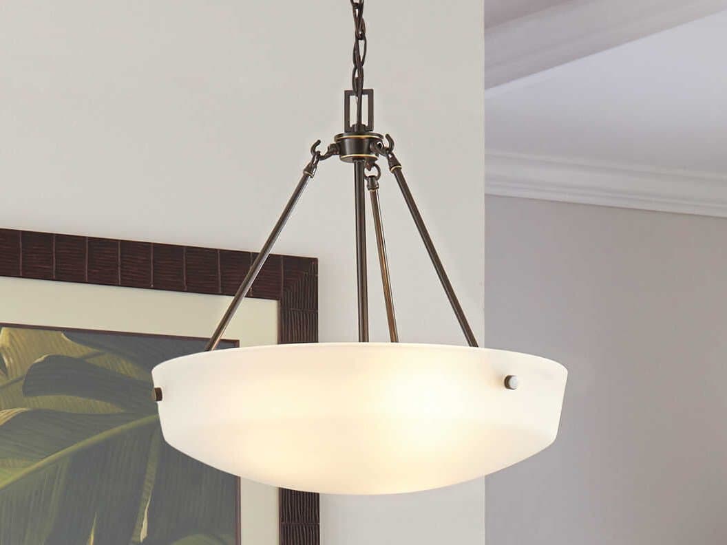 Generation Lighting Kerrville 3-Light Bronze Glass Bowl Pendant