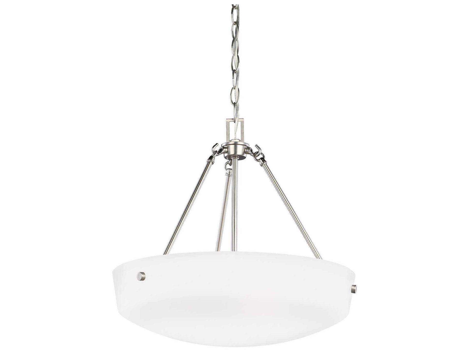 Generation Lighting Kerrville 3-Light Brushed Nickel Glass Bowl Pendant