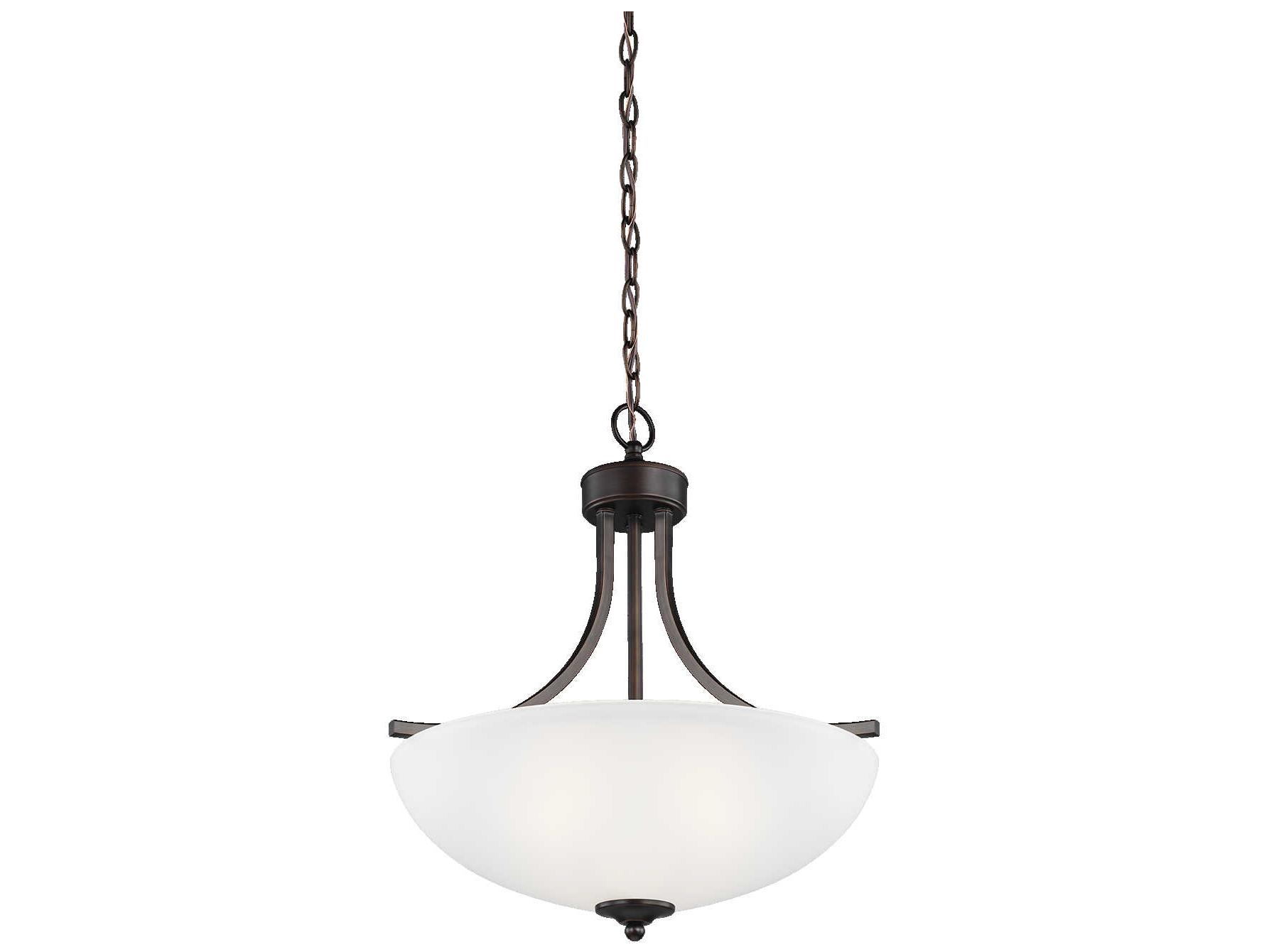 Generation Lighting Geary 3-Light Bronze Glass Bowl Pendant