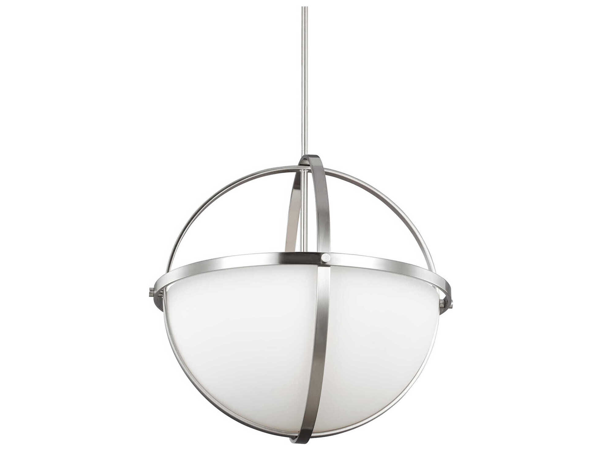 Generation Lighting Alturas 3-Light Brushed Nickel Glass Globe Pendant